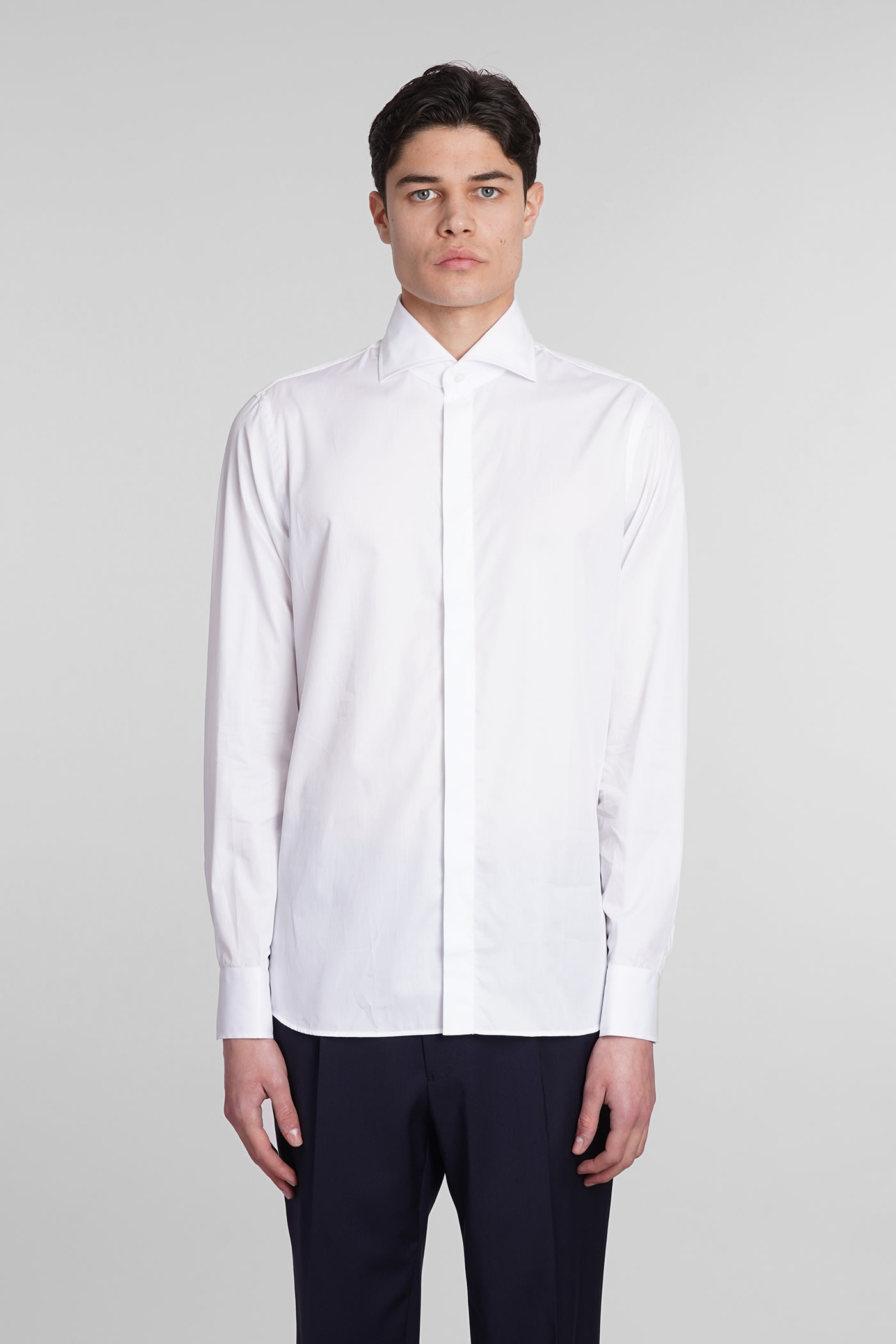 0205 Shirt In White Cotton