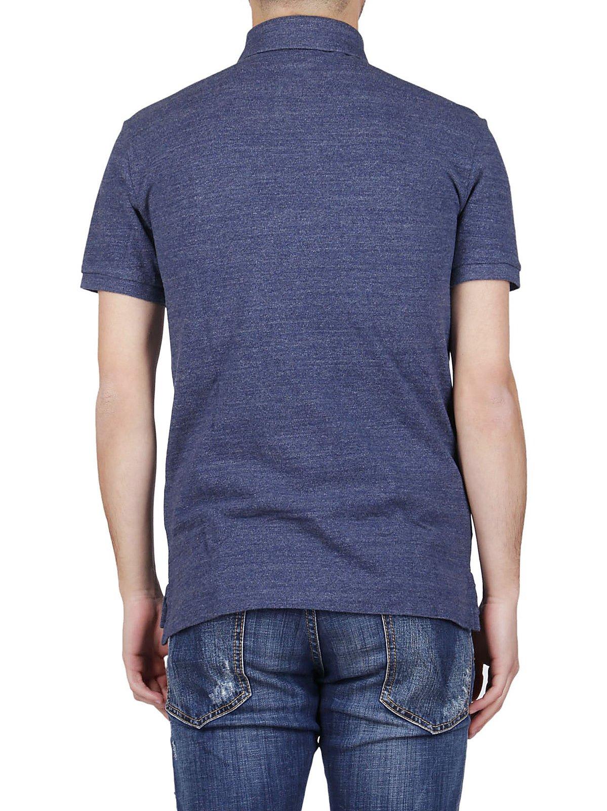 Polo Ralph Lauren Classics Mens Medium Blue Custom Fit Polo In Blue