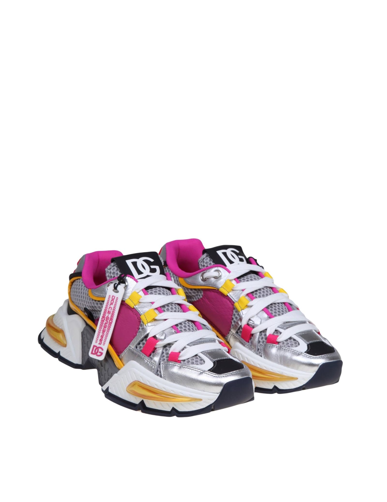 Shop Dolce & Gabbana Sneakers In A Mix Of Materials In Multicolore