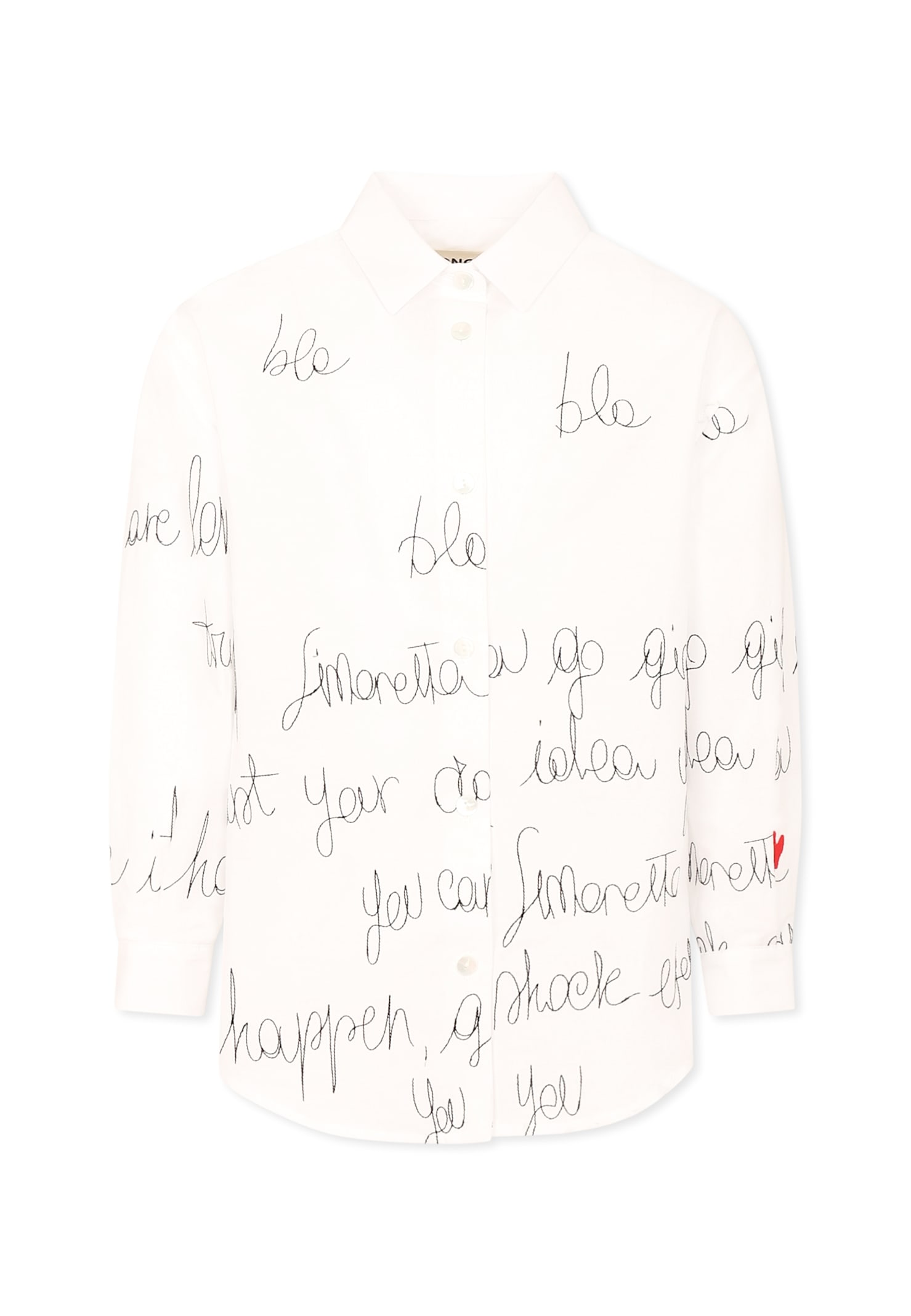 Simonetta White Shirt For Irl With Writing In White