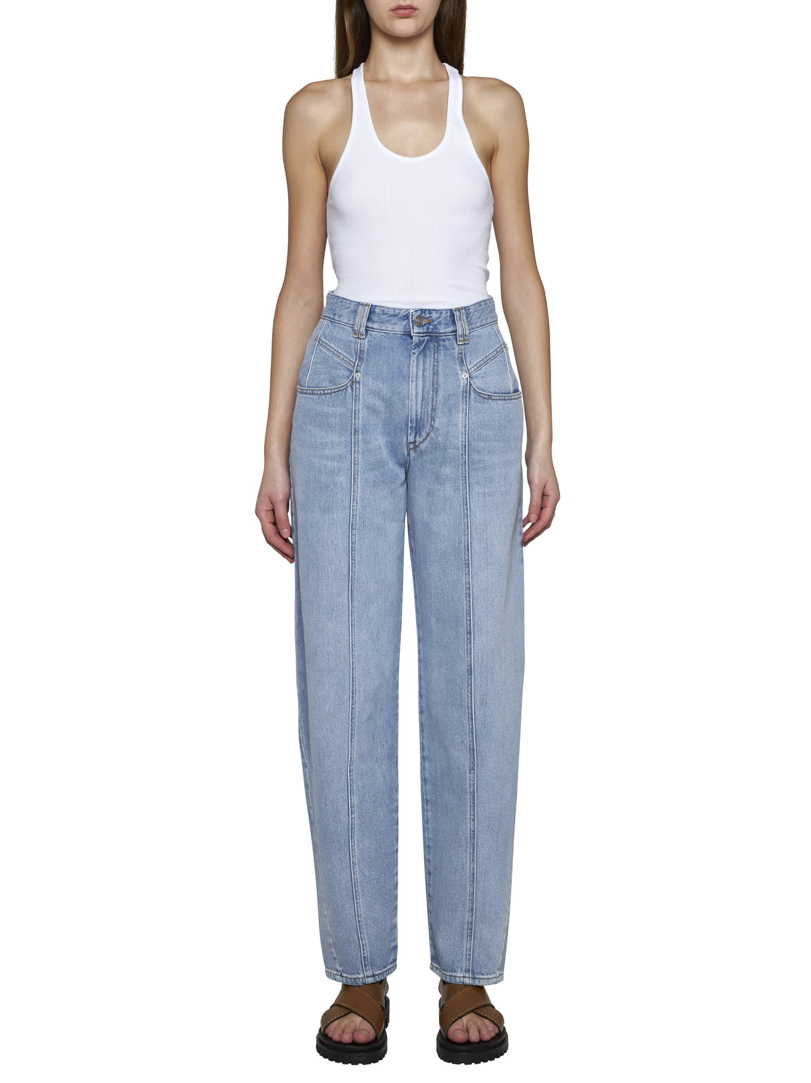 Shop Isabel Marant Jeans In Ice Blue