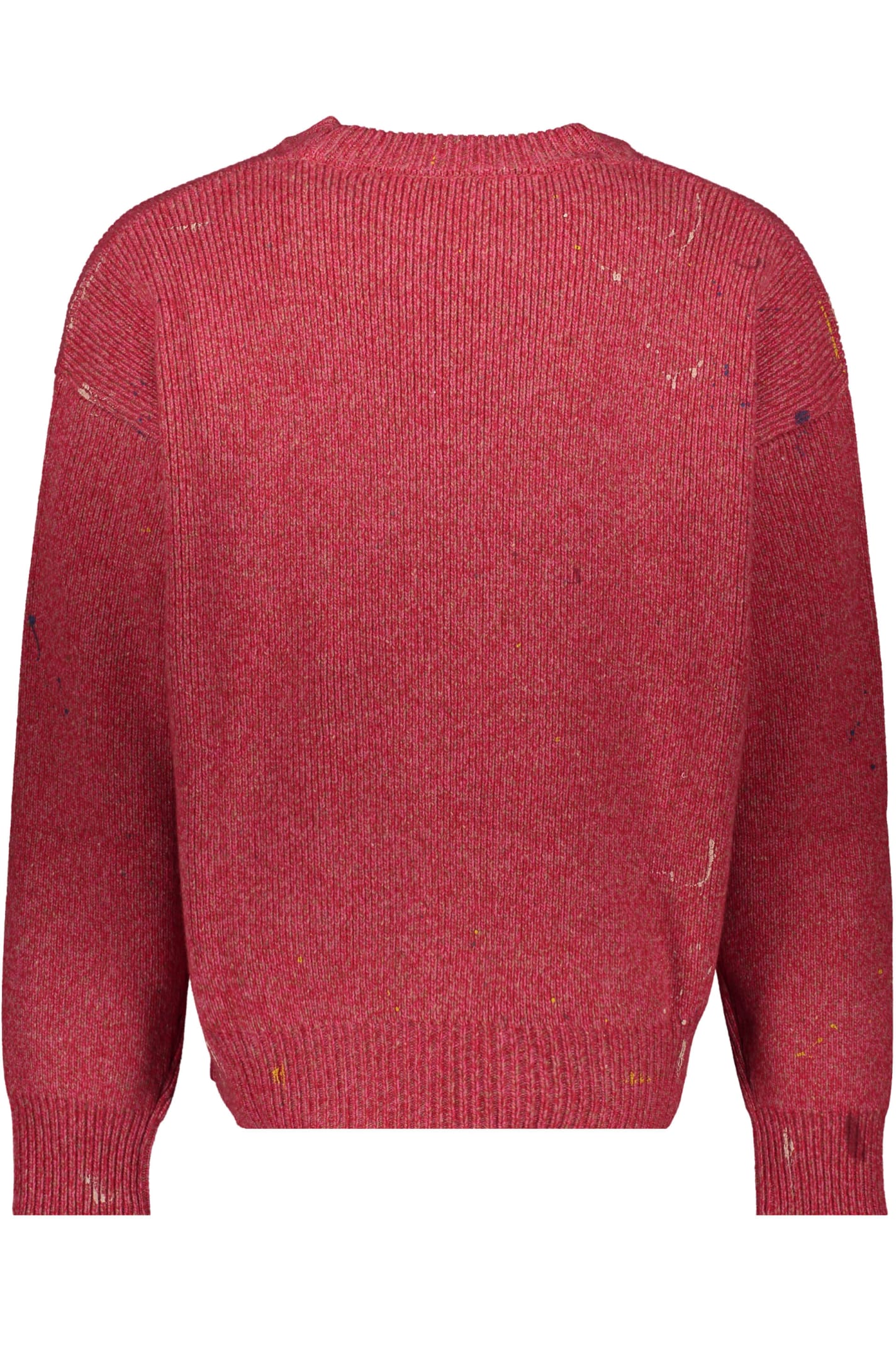 Shop Palm Angels Long Sleeve Crew-neck Sweater In Red