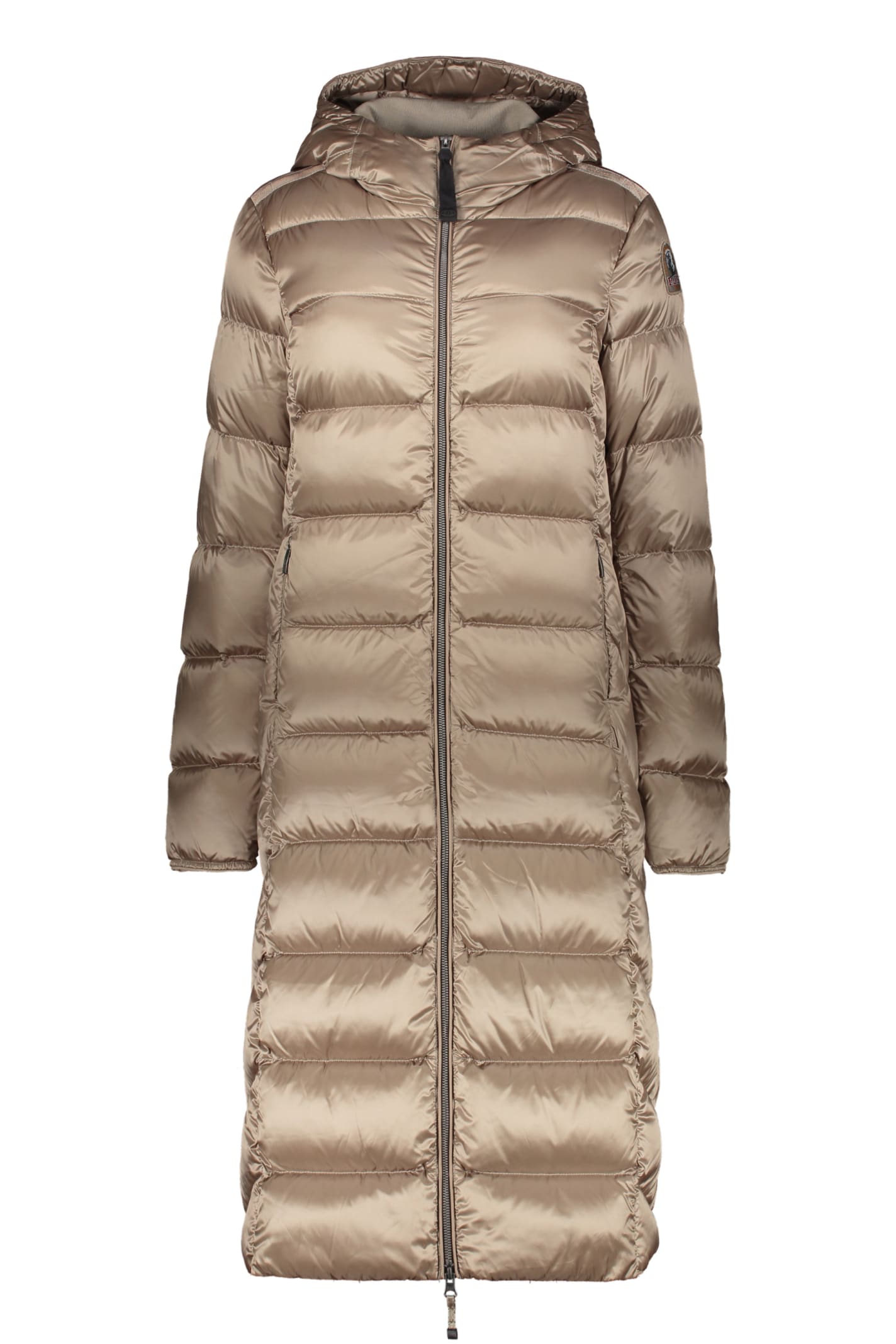 Parajumpers Leah Long Hooded Down Jacket In Brown
