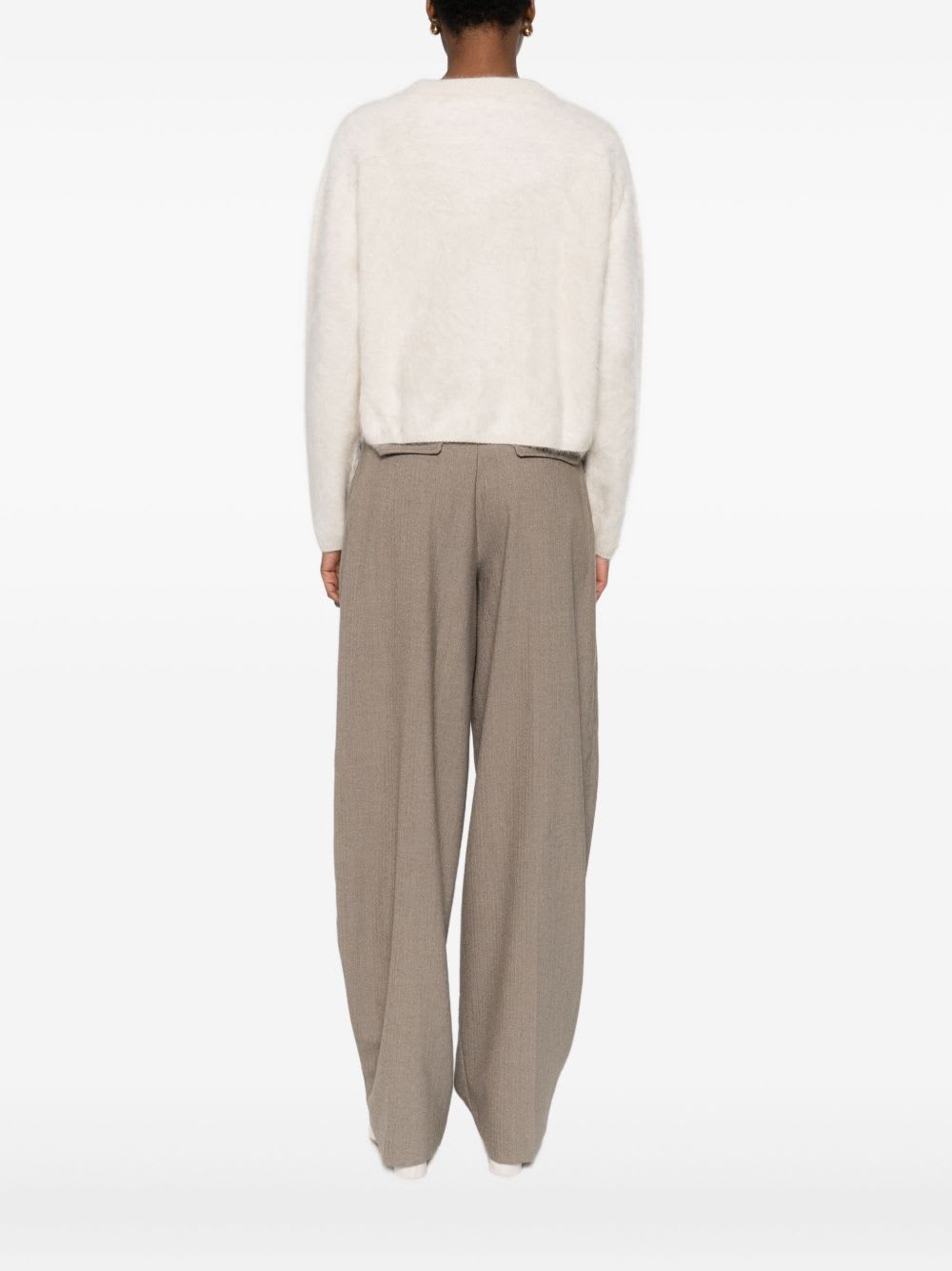 Goat Cashmere Crewneck Jumper In White