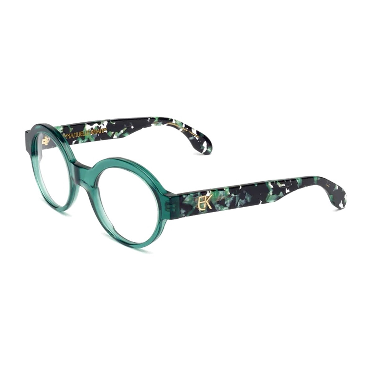 Emmanuelle Khanh Ek 1502 1983 Verde/sencha Nacre Glasses In Green