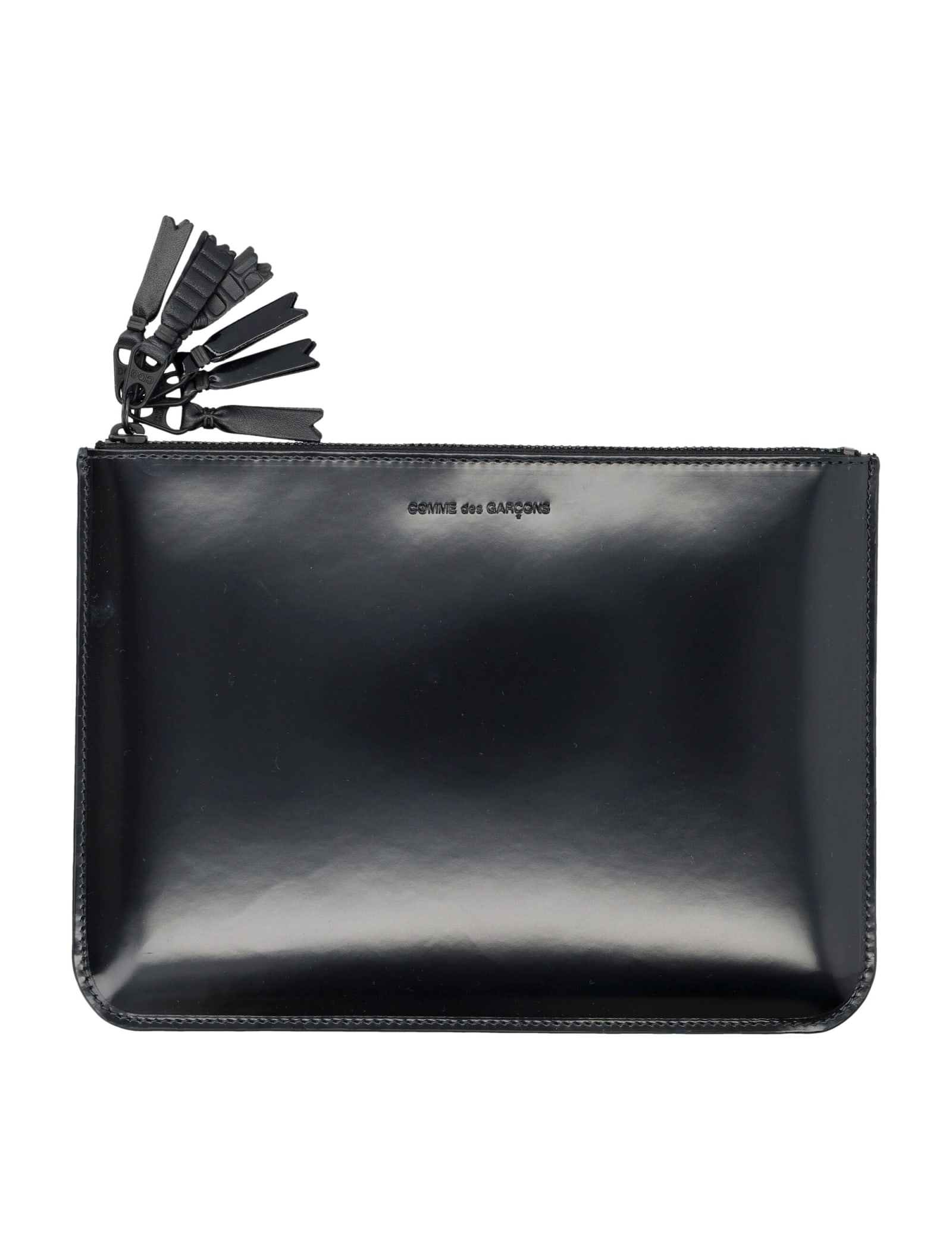 Tassel Zip-around Leather Pouch