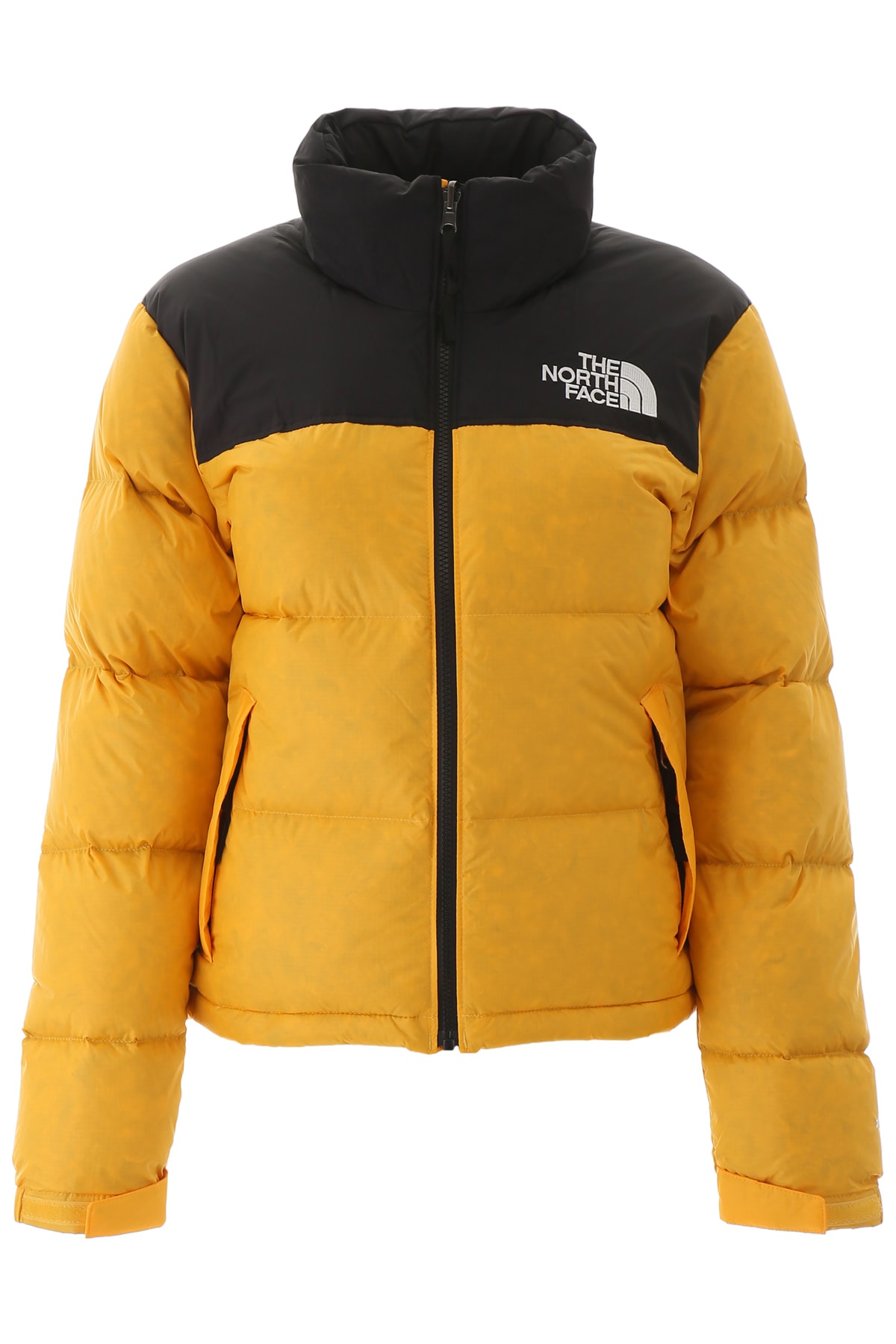 north face black and yellow puffer jacket