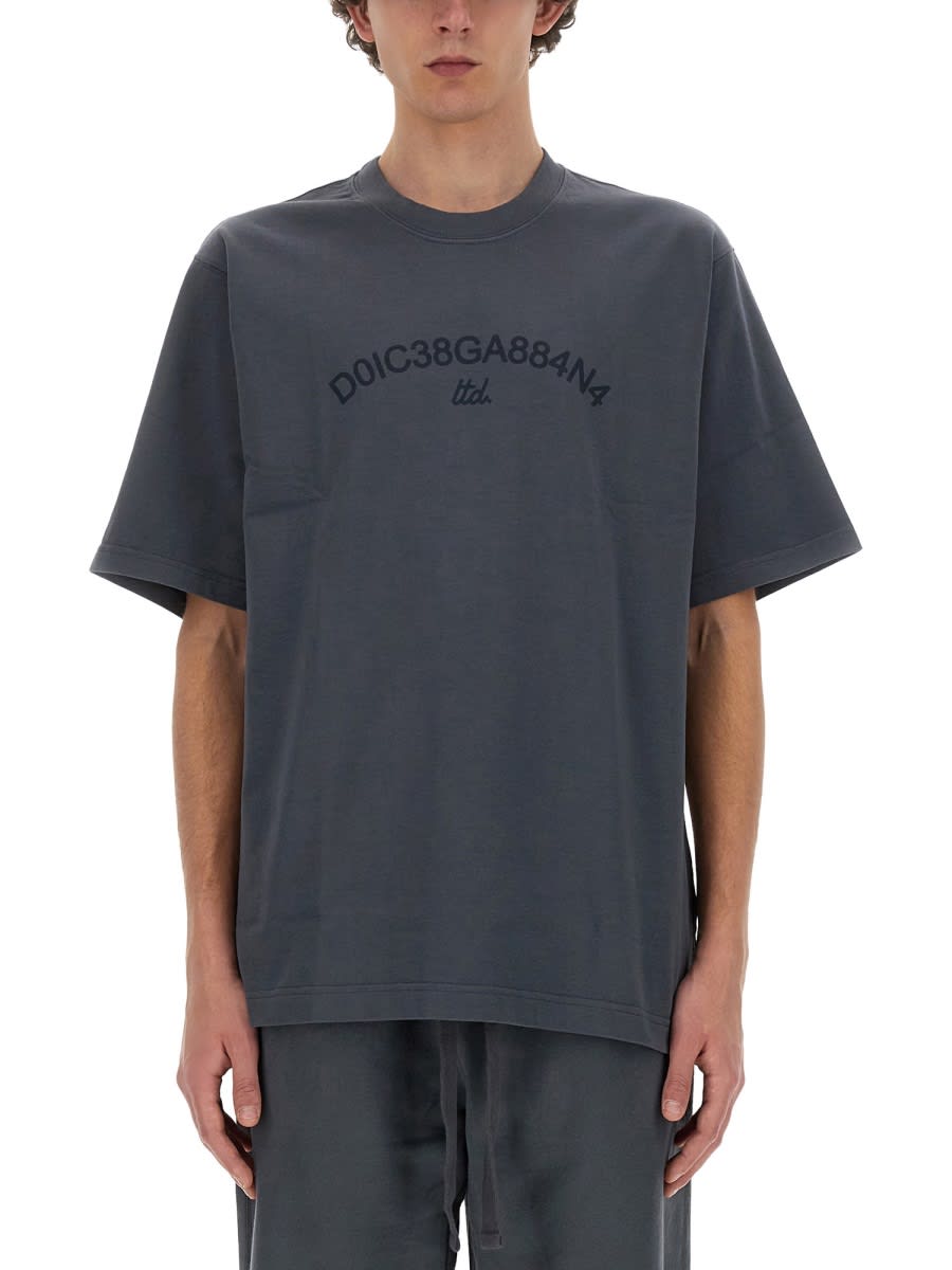 Shop Dolce & Gabbana T-shirt With Logo In Grey