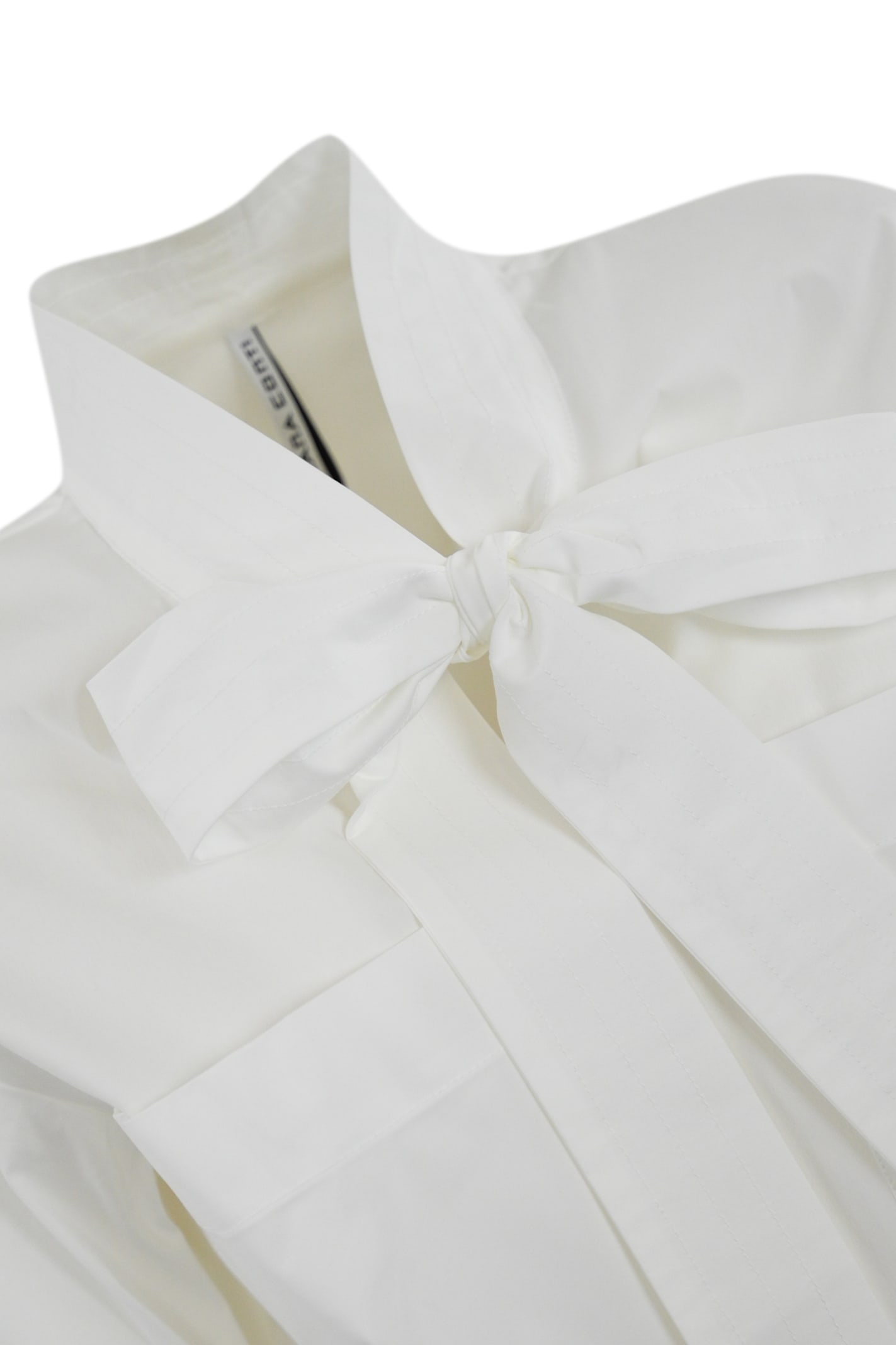 Liviana Conti Kimono Blouse With Cotton Bow In Bianco