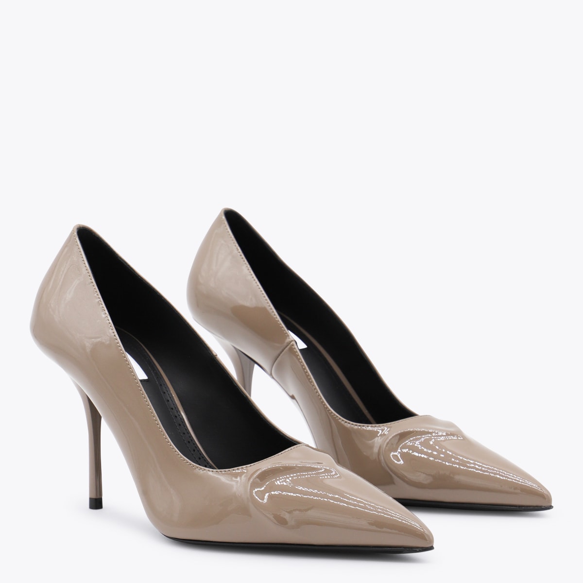 Alaïa Womens Azzedine Alaia Heart-shape 90 Patent-leather Pumps In Brown