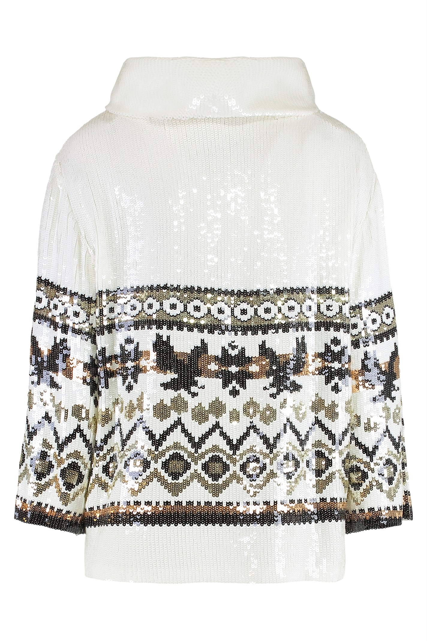 Alberta Ferretti Sequined Blouse In White