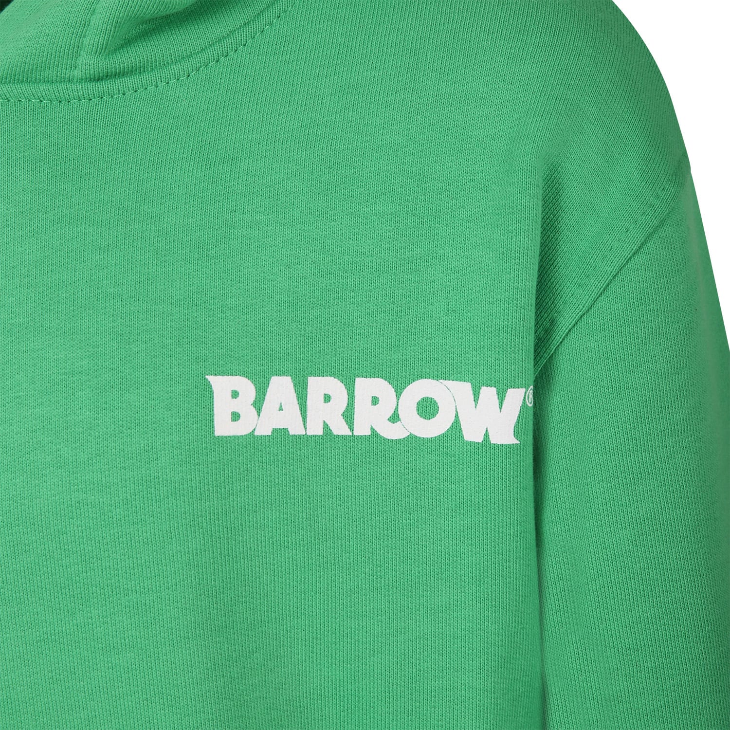 Shop Barrow Green Sweatshirt For Kids With Logo And Iconic Smiley Face In Fern Green