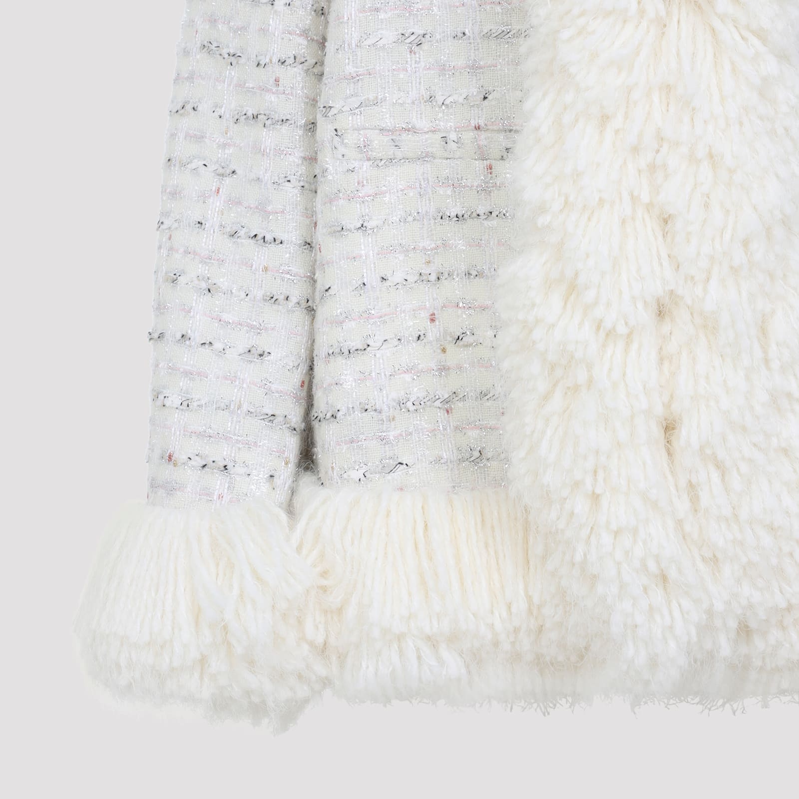 Giambattista Valli Fur-trimmed Short Wool Coat In White