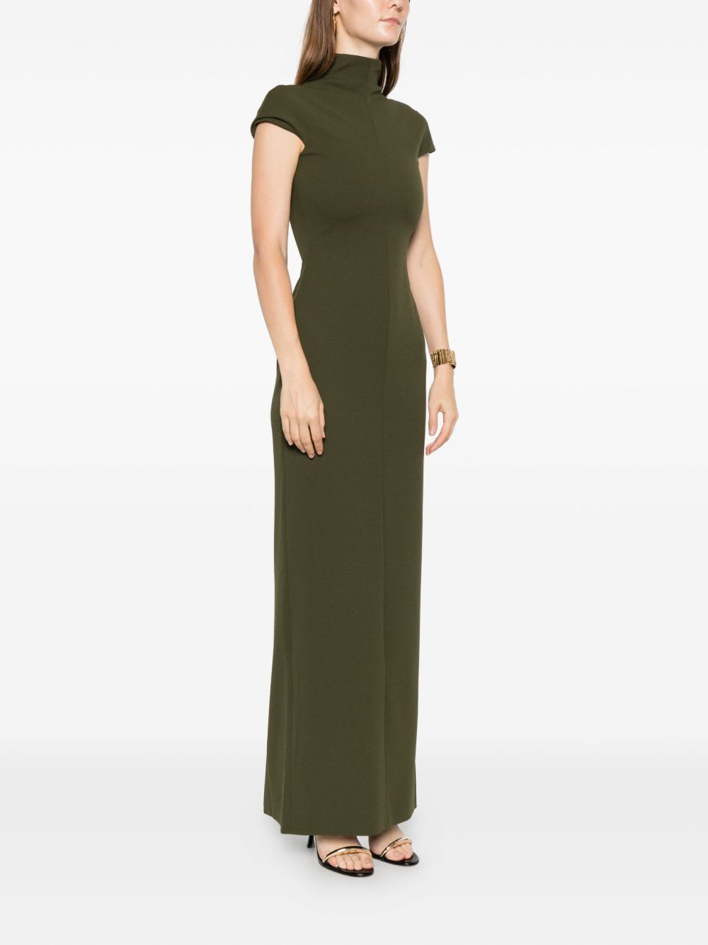 Solace London Lang Maxi Dress In Green