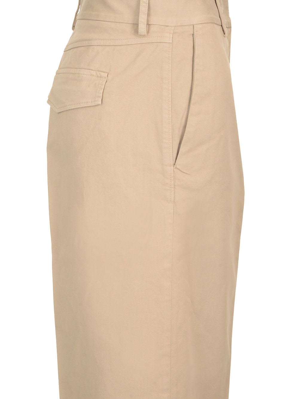 Shop Forte Forte Soft Cotton Twill Trousers In Beige