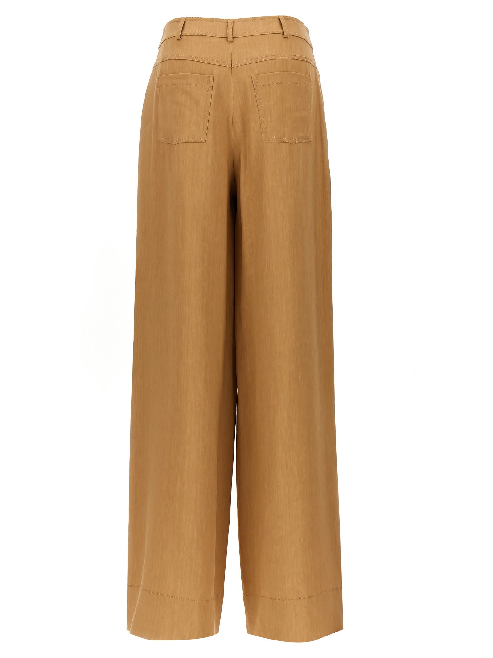 Shop Alberta Ferretti Wide Range Of Trousers In Brown