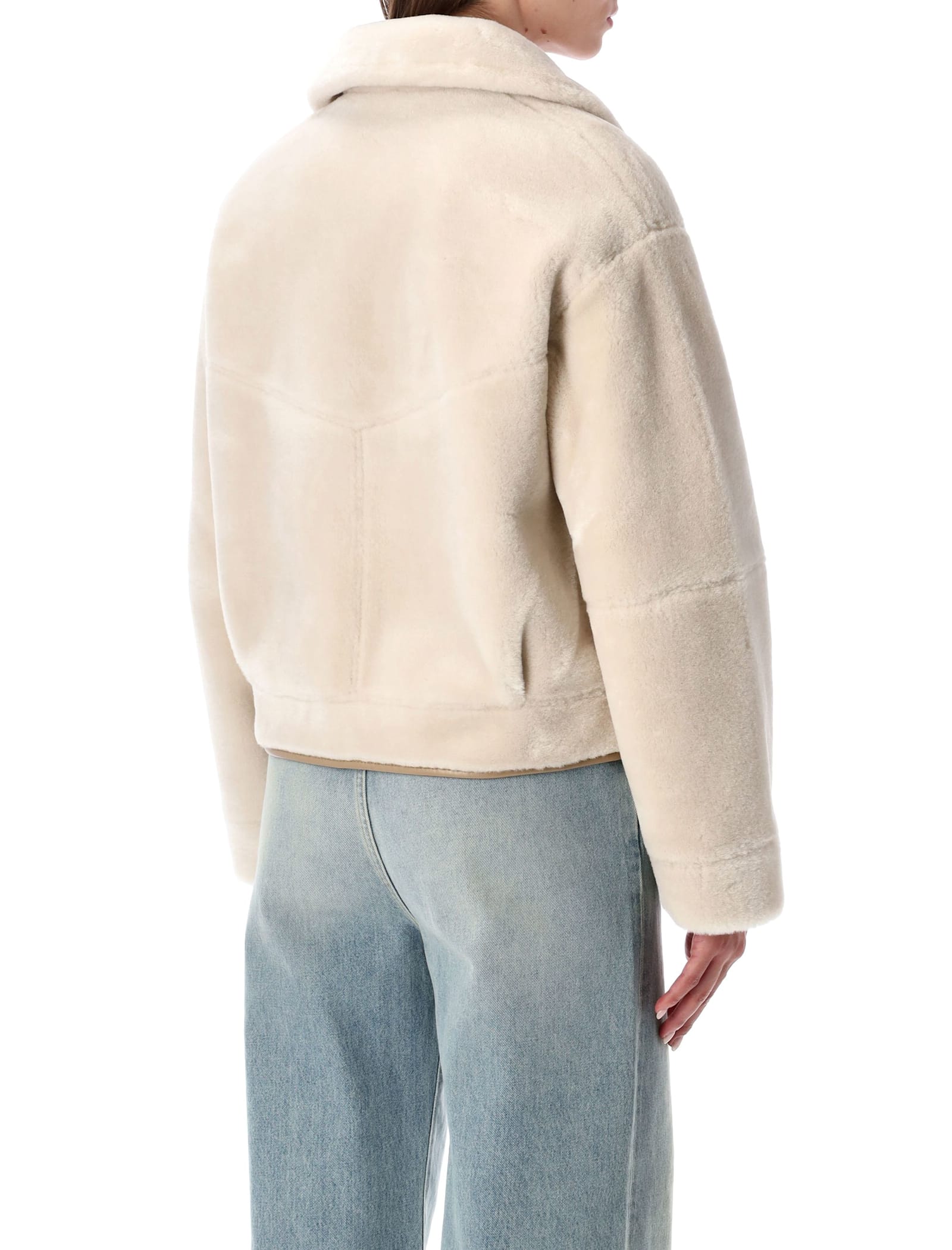Urbancode Reversible Faux Fur Jacket With Suede Interior In Neutral