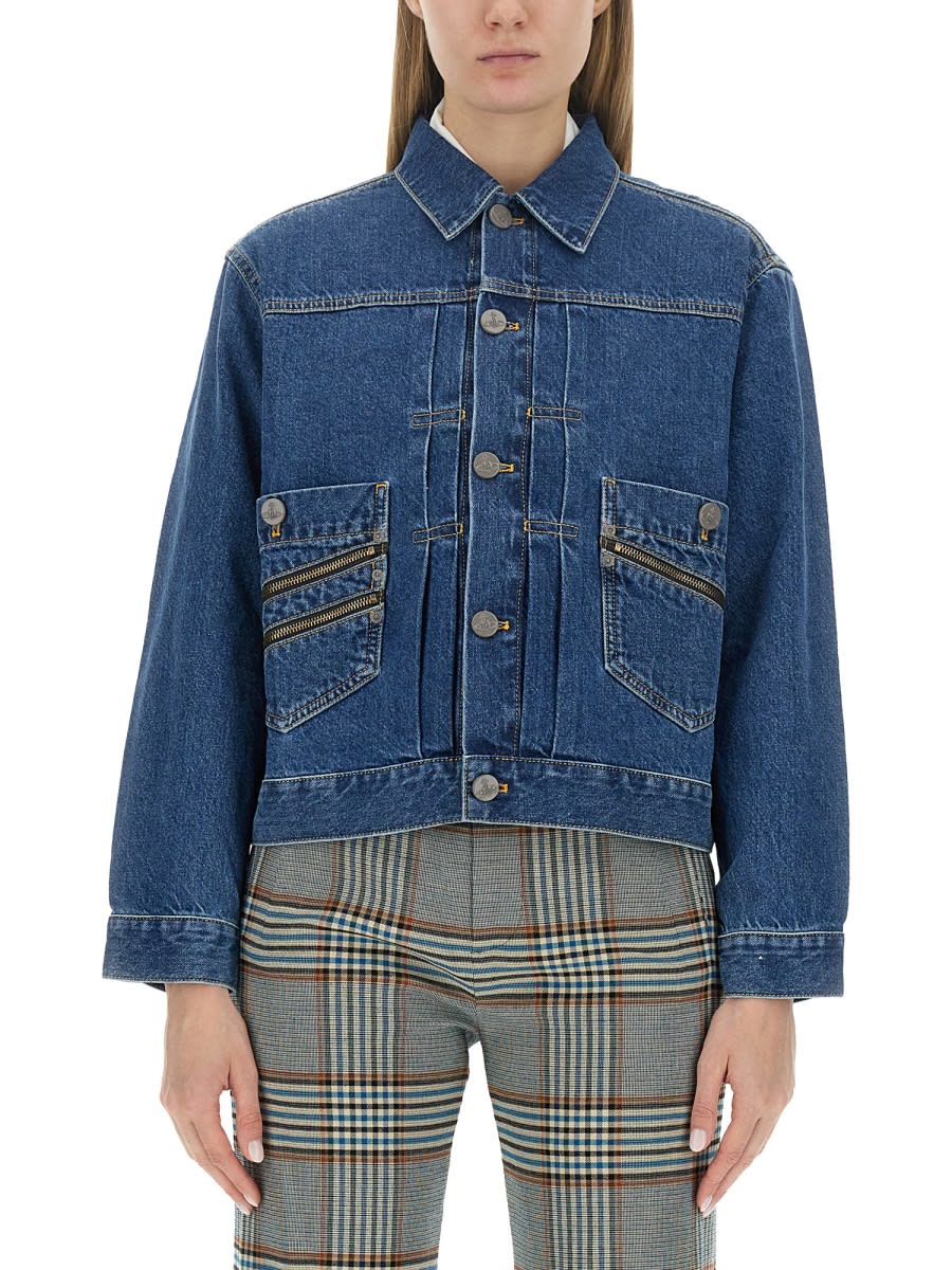 Shop Vivienne Westwood Denim Jacket In Blue