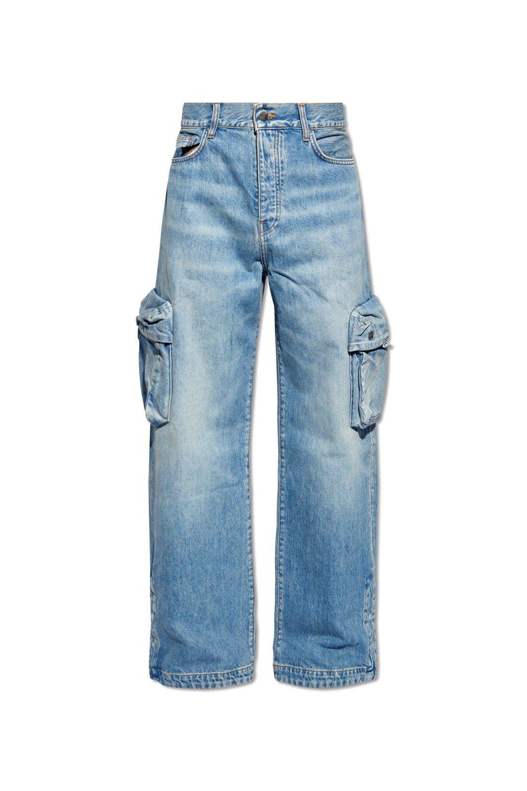 Mid-rise Wide-leg Cargo Jeans