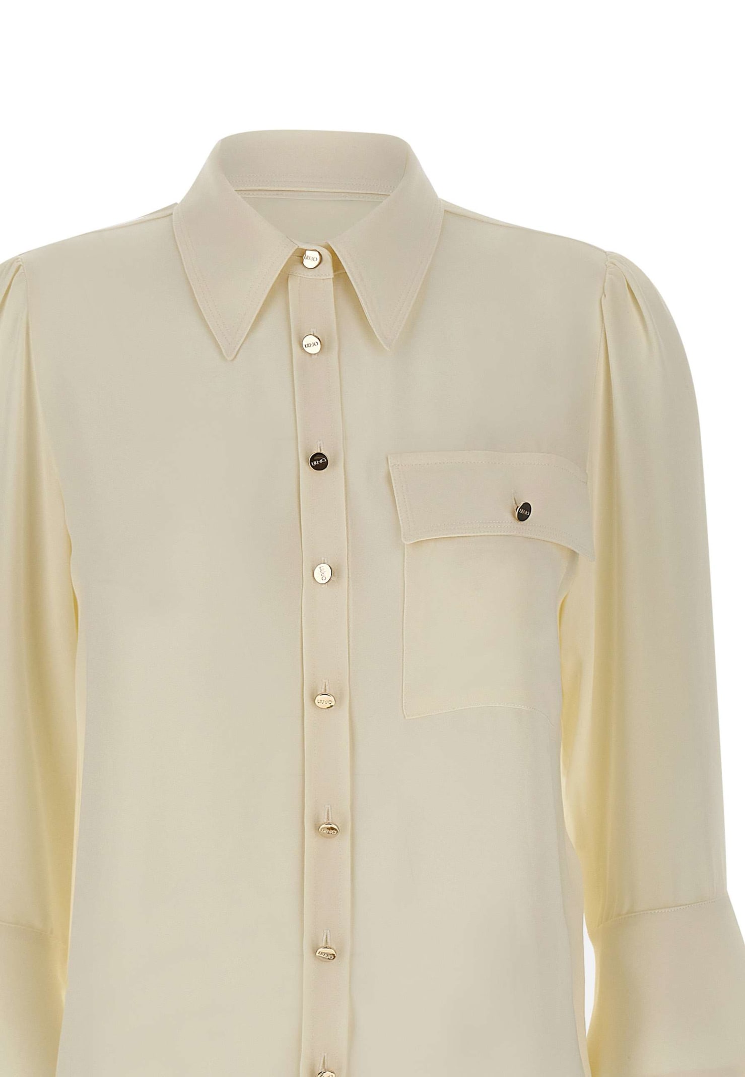 Shop Liu •jo Crepe Shirt In White