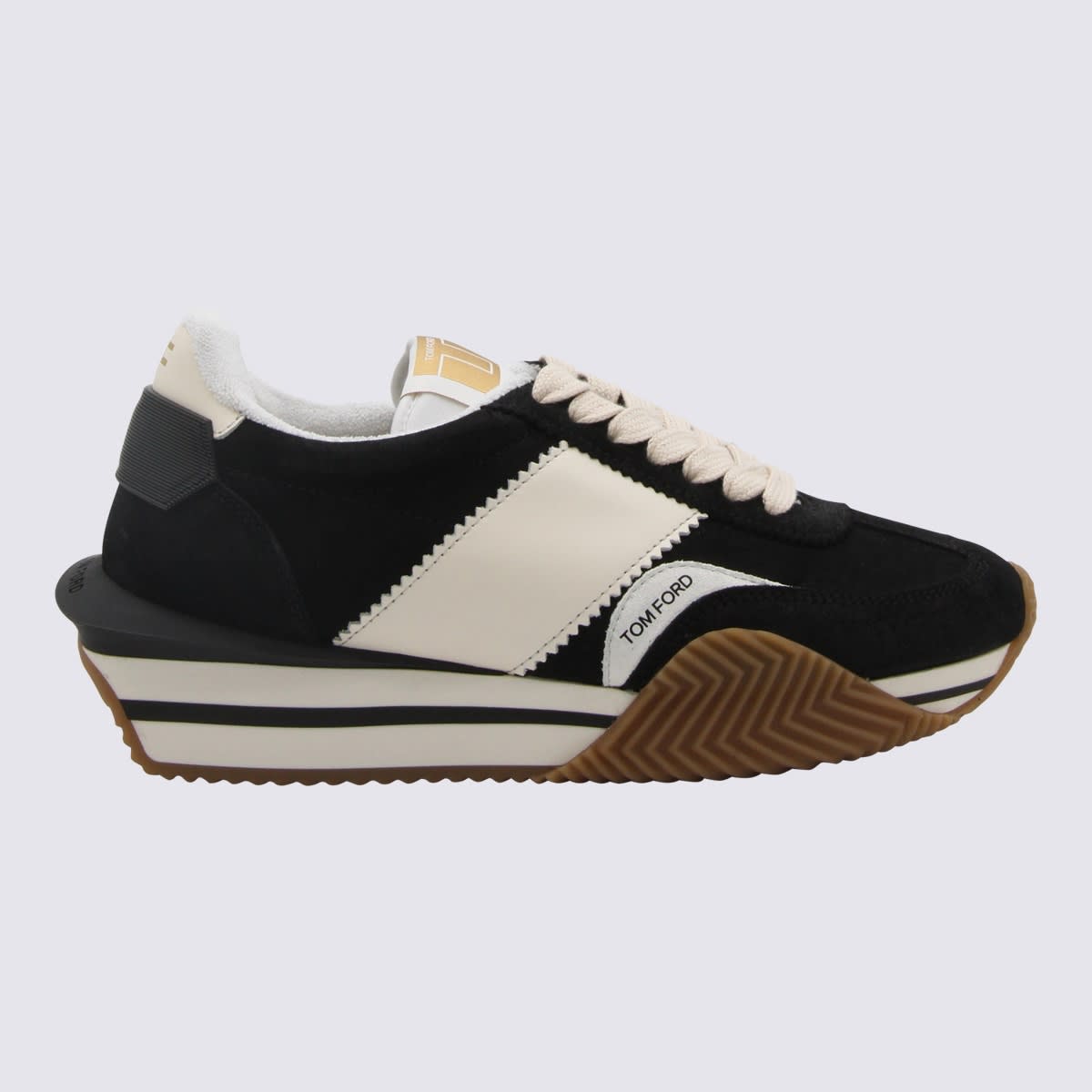 Tom Ford Black Leather James Trainers