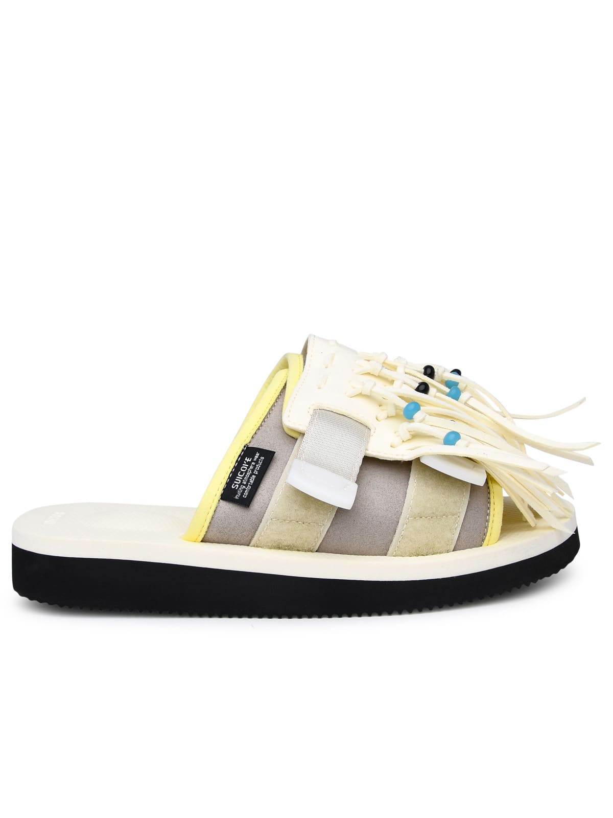 Shop Suicoke Hoto Cab Slipper In Ivory Synthetic Leather In White