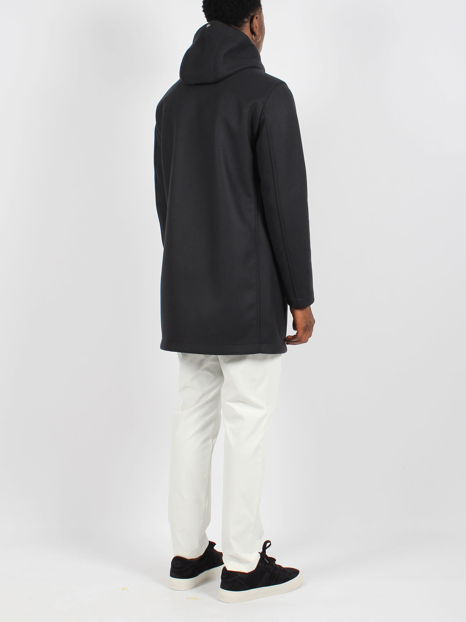 Shop Herno Wool Twill Stretch Parka In Blue