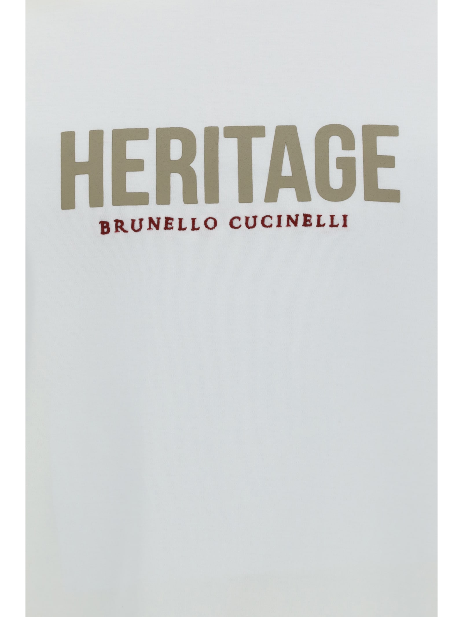 Shop Brunello Cucinelli T-shirt In Off White+creta+rosso