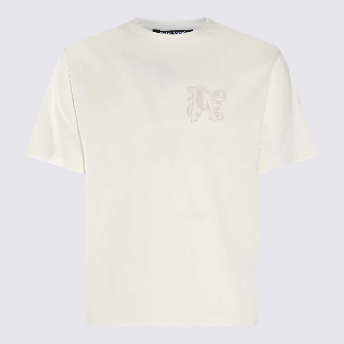 Palm Angels Cream Cotton T-shirt In Beige