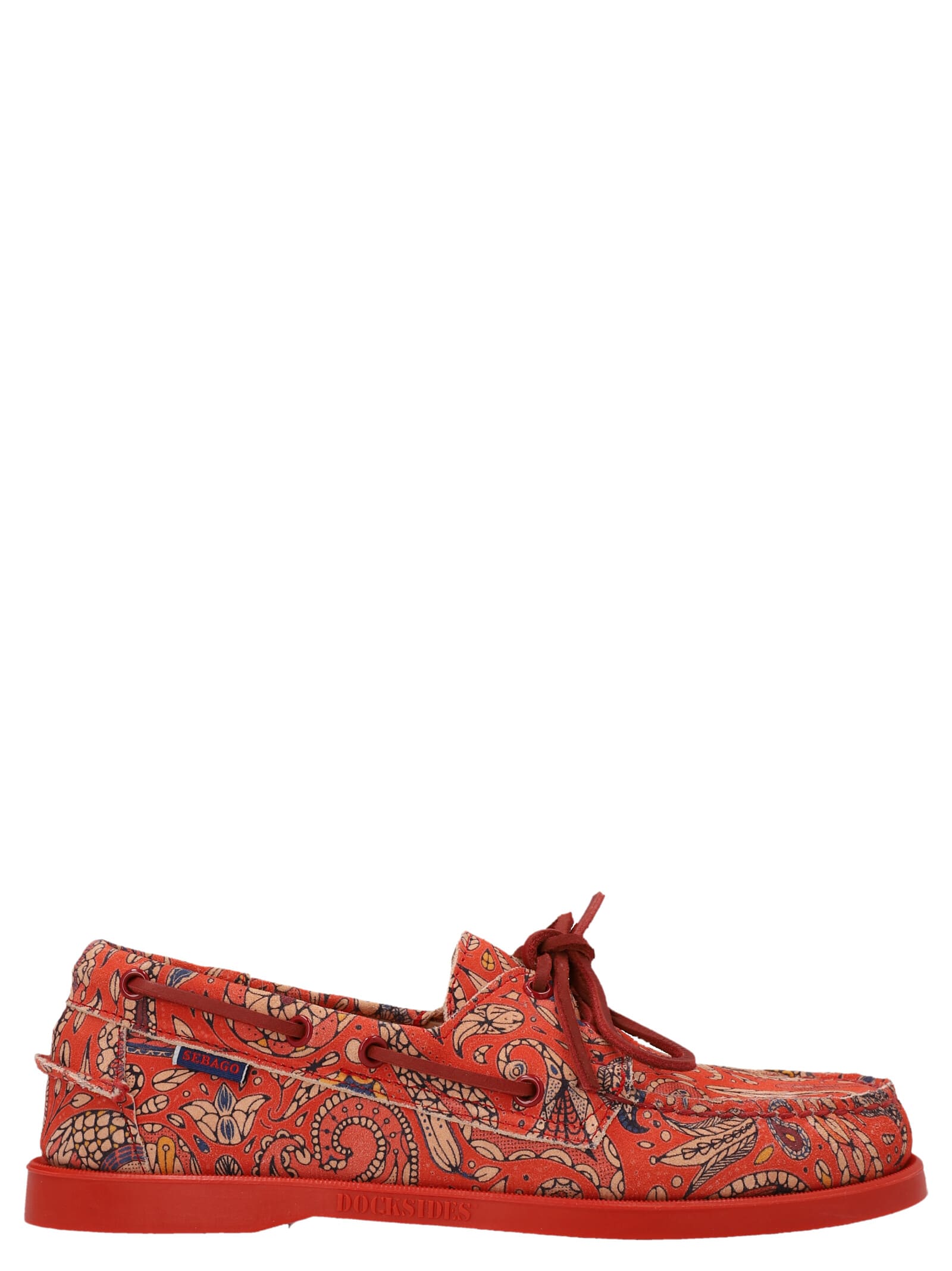 Sebago Docksides Paisley Loafers In Red ModeSens