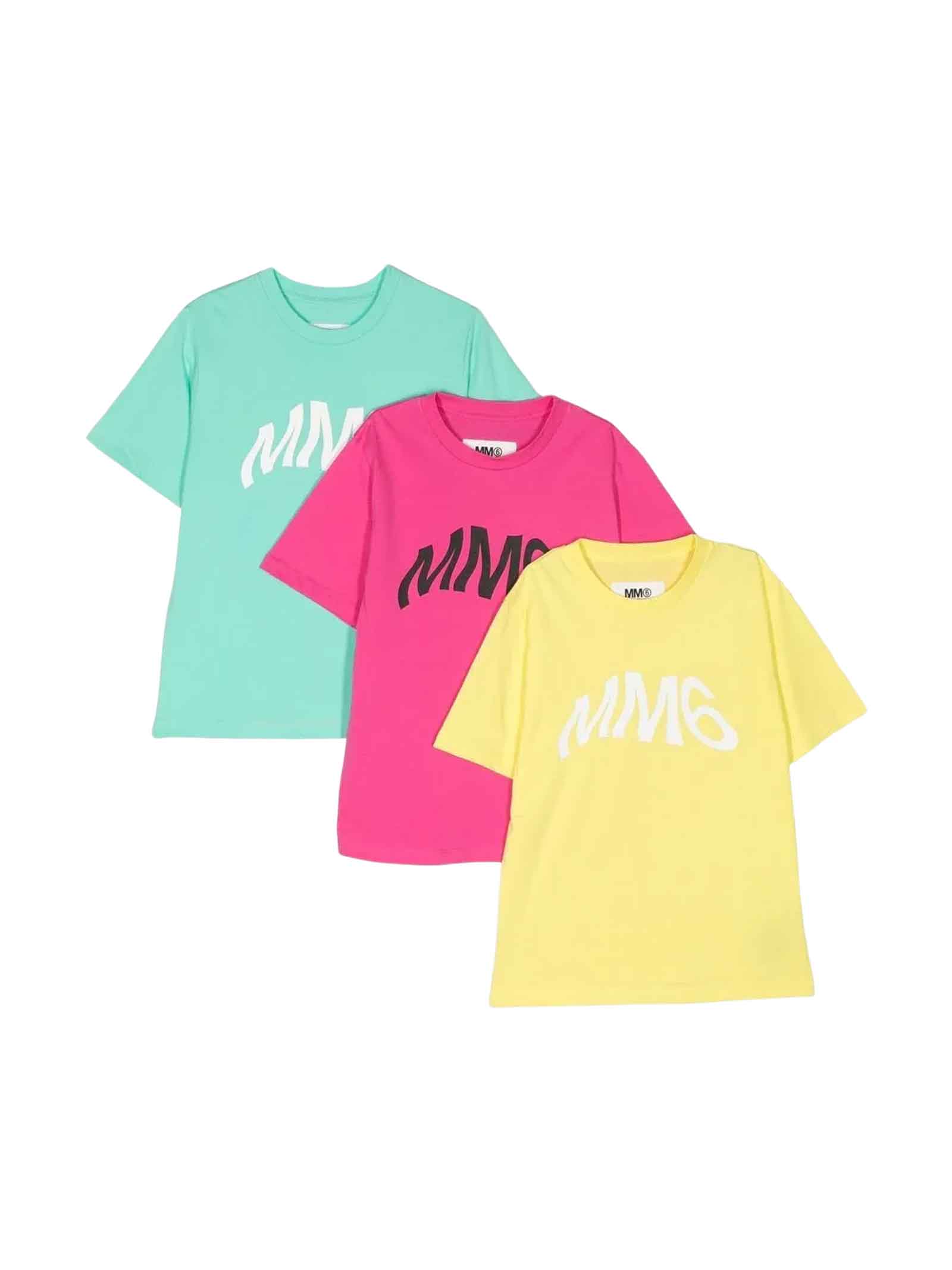 Shop Mm6 Maison Margiela Multicolor T-shirt Set Unisex In Blu