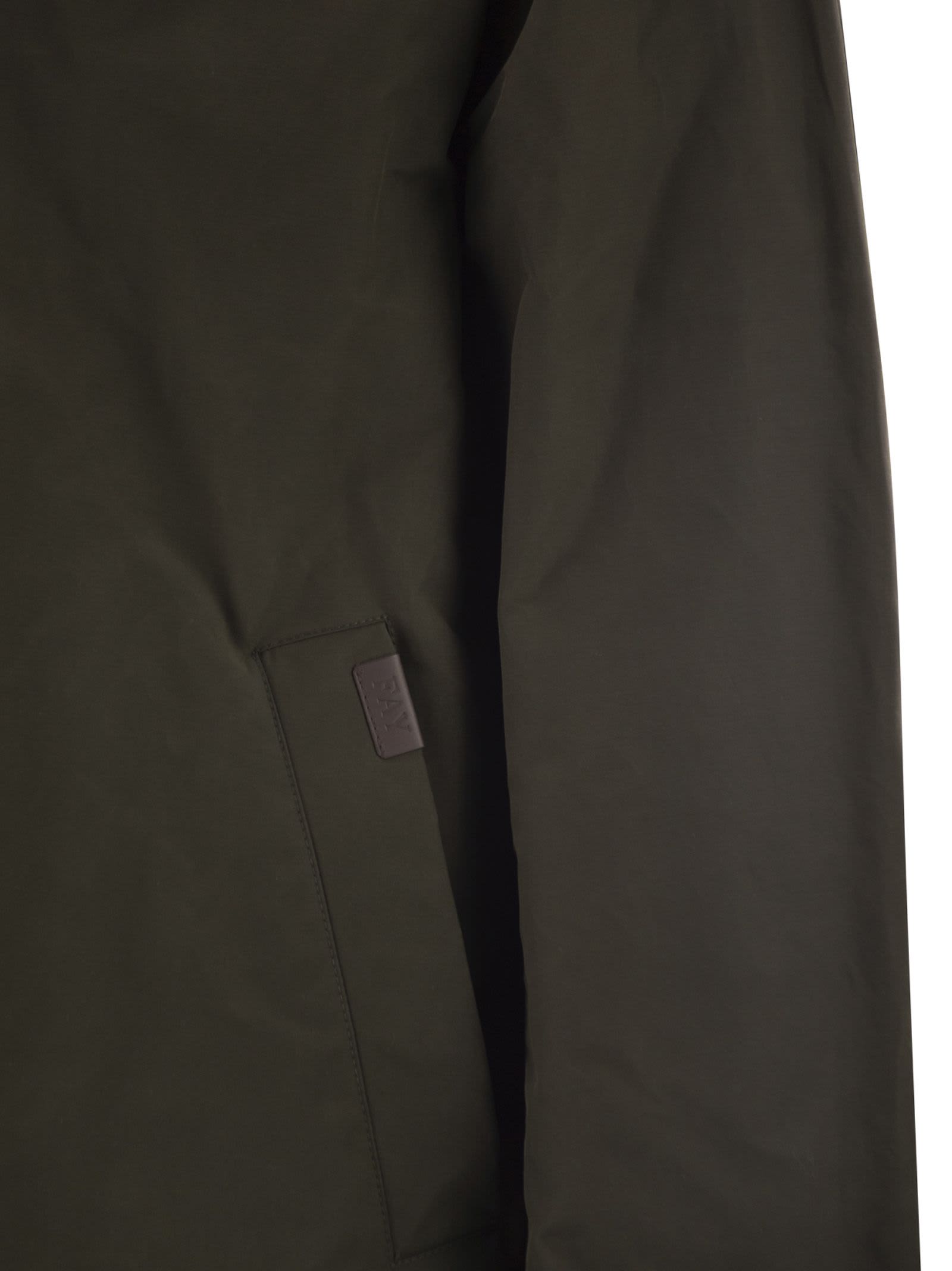 Fay Men Short Morning Raincoat In Cotton And Nylon Faille In Green