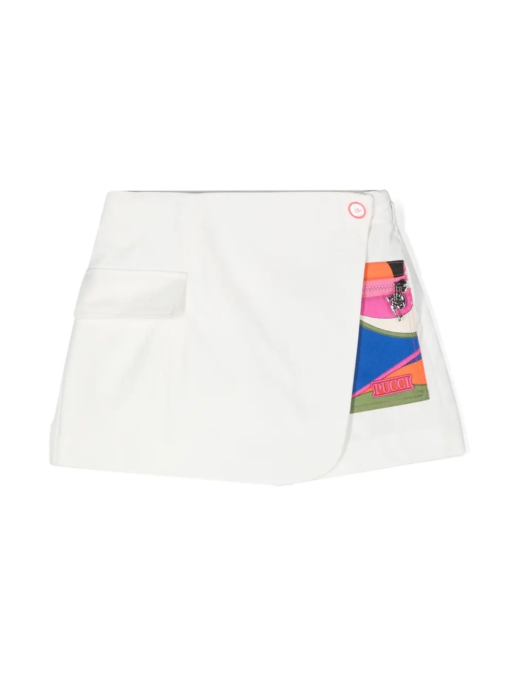 Shop Pucci White Shorts With Printed Insert
