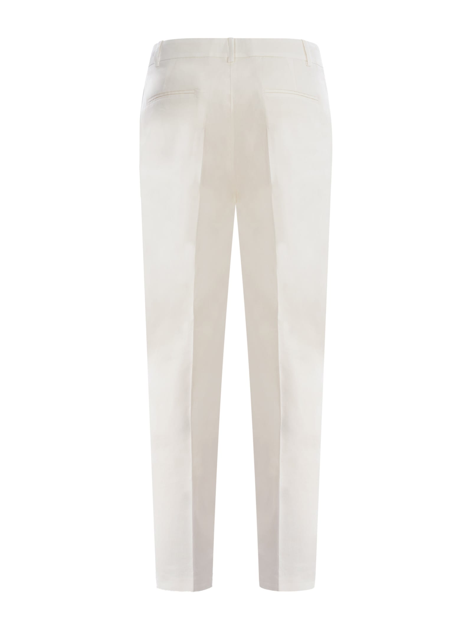 Shop Pinko Trousers  Bello In Stretch Linen In Bianco