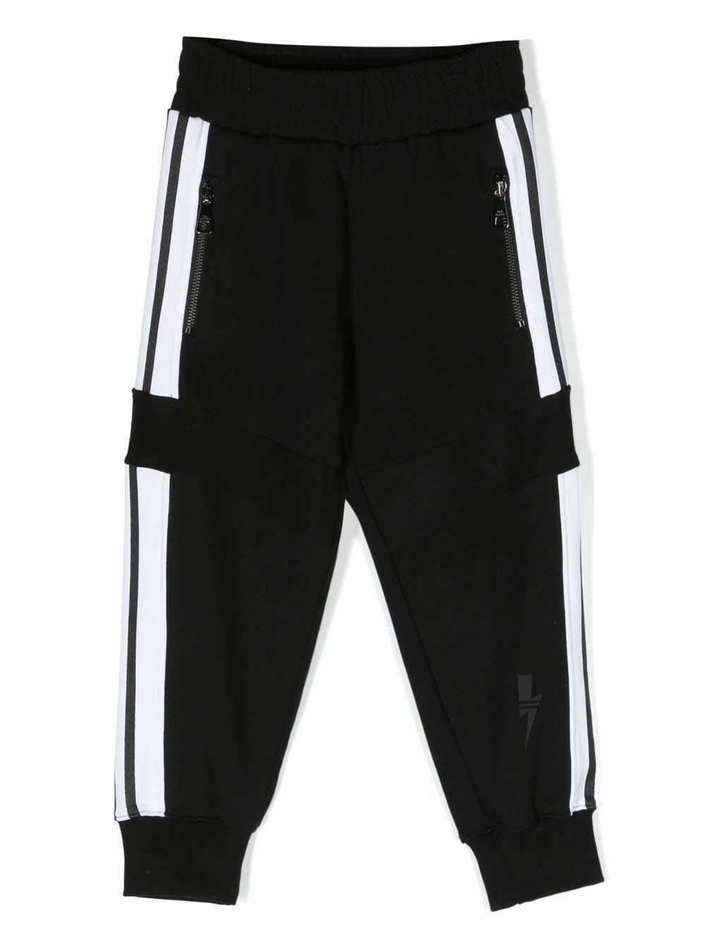 Neil Barrett Kids' Sports Trousers With Print In Black