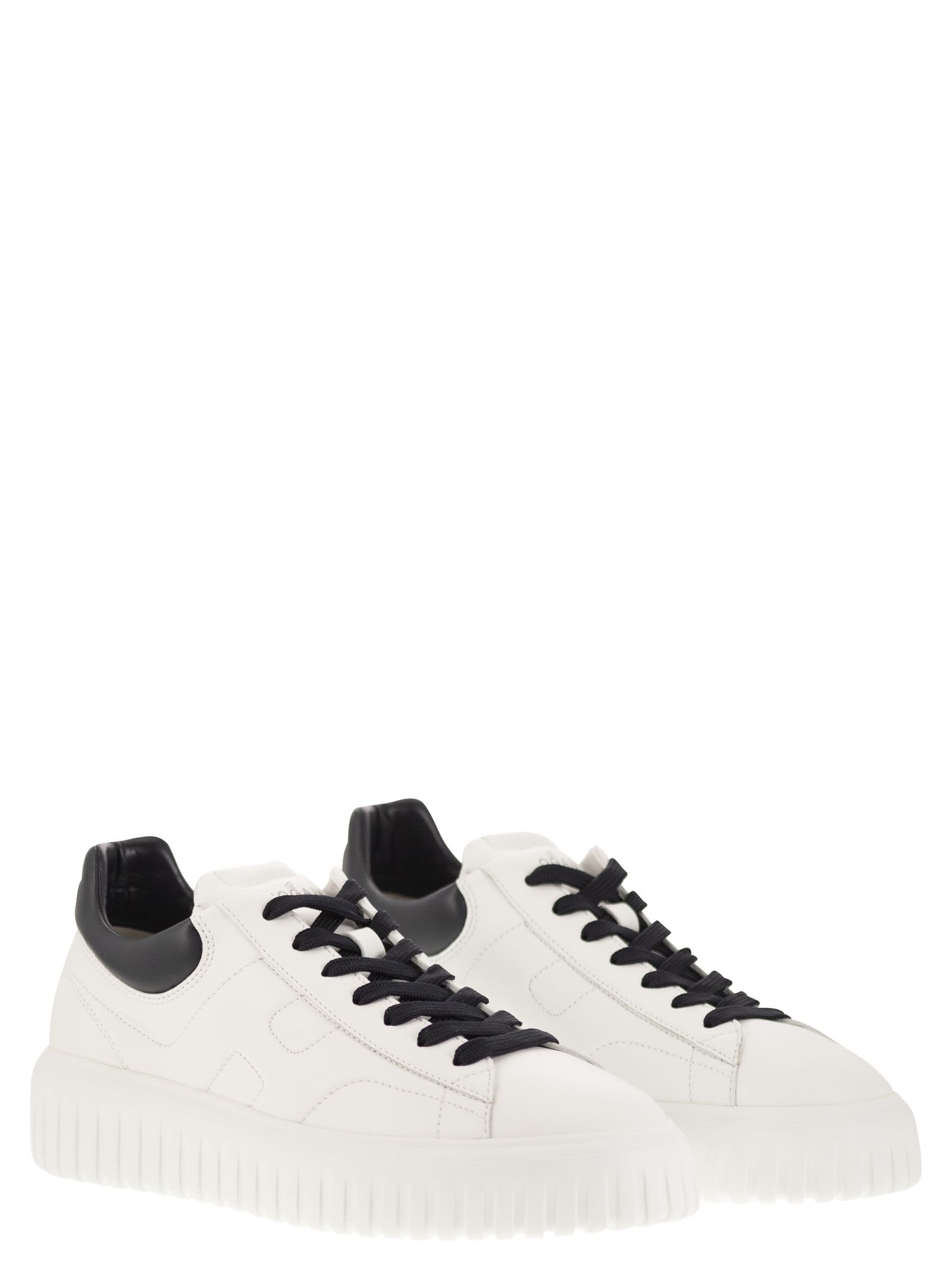 Shop Hogan H-stripes - Sneakers In White/blue