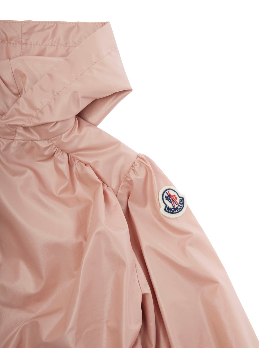 Moncler Chazeron Pink Jacket With Logo Plaque On The Zip Puller And Logo Patch On The Sleeve In Tech Fabric In Pink