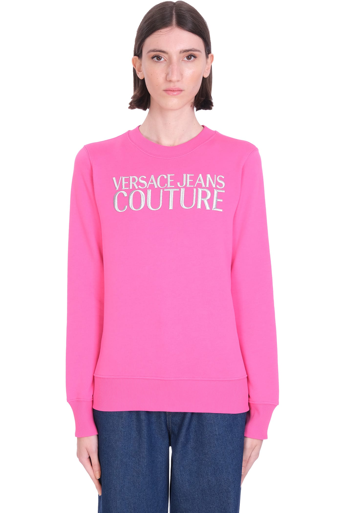 Versace Jeans Couture Sweatshirt In Rose-pink Cotton
