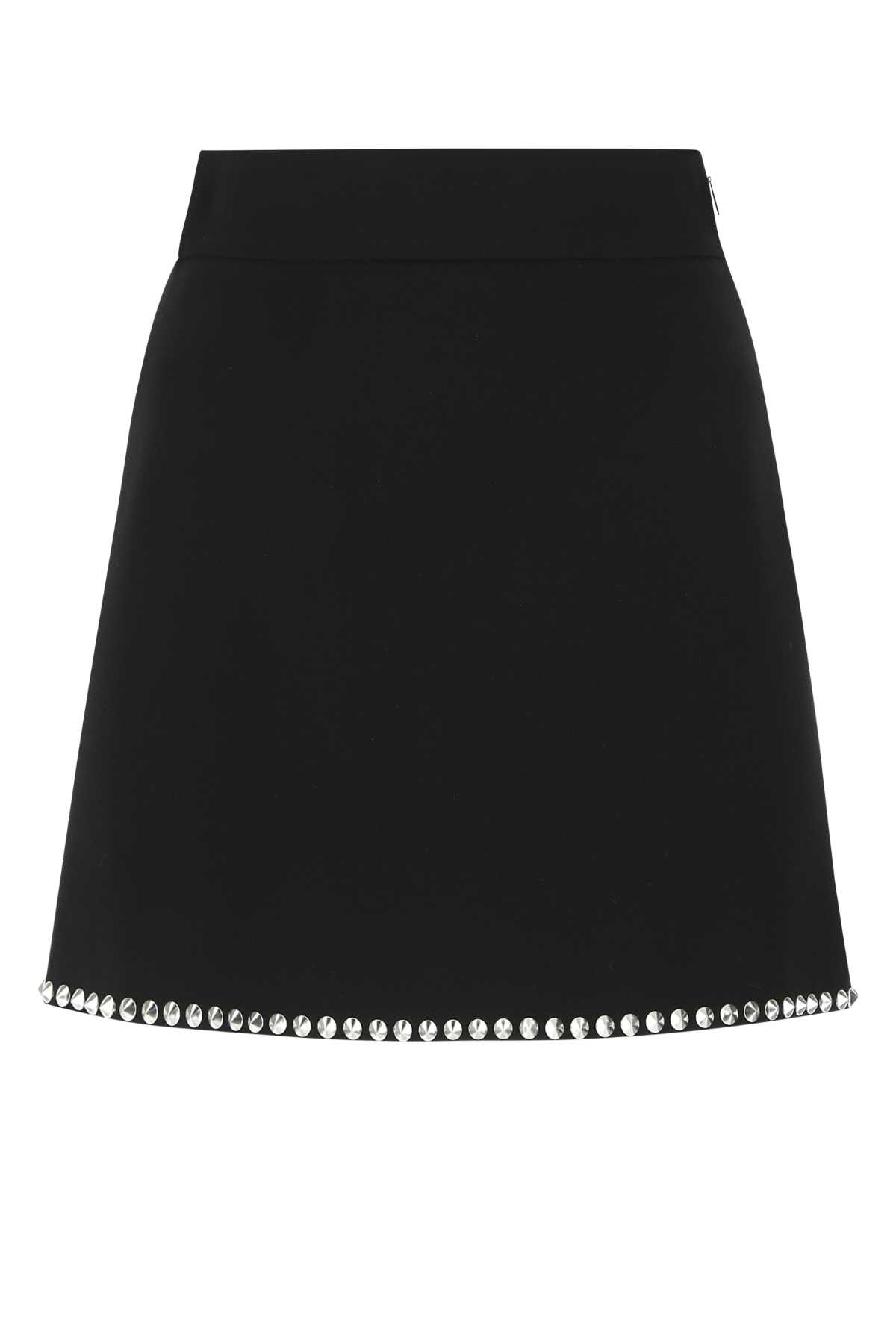 Miu Miu Black Viscose Mini Skirt