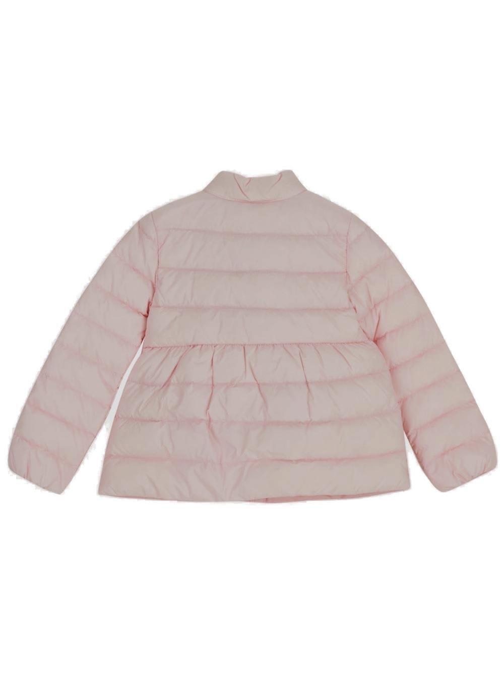 Shop Moncler Padded-designed Zipped Jacket In Pink