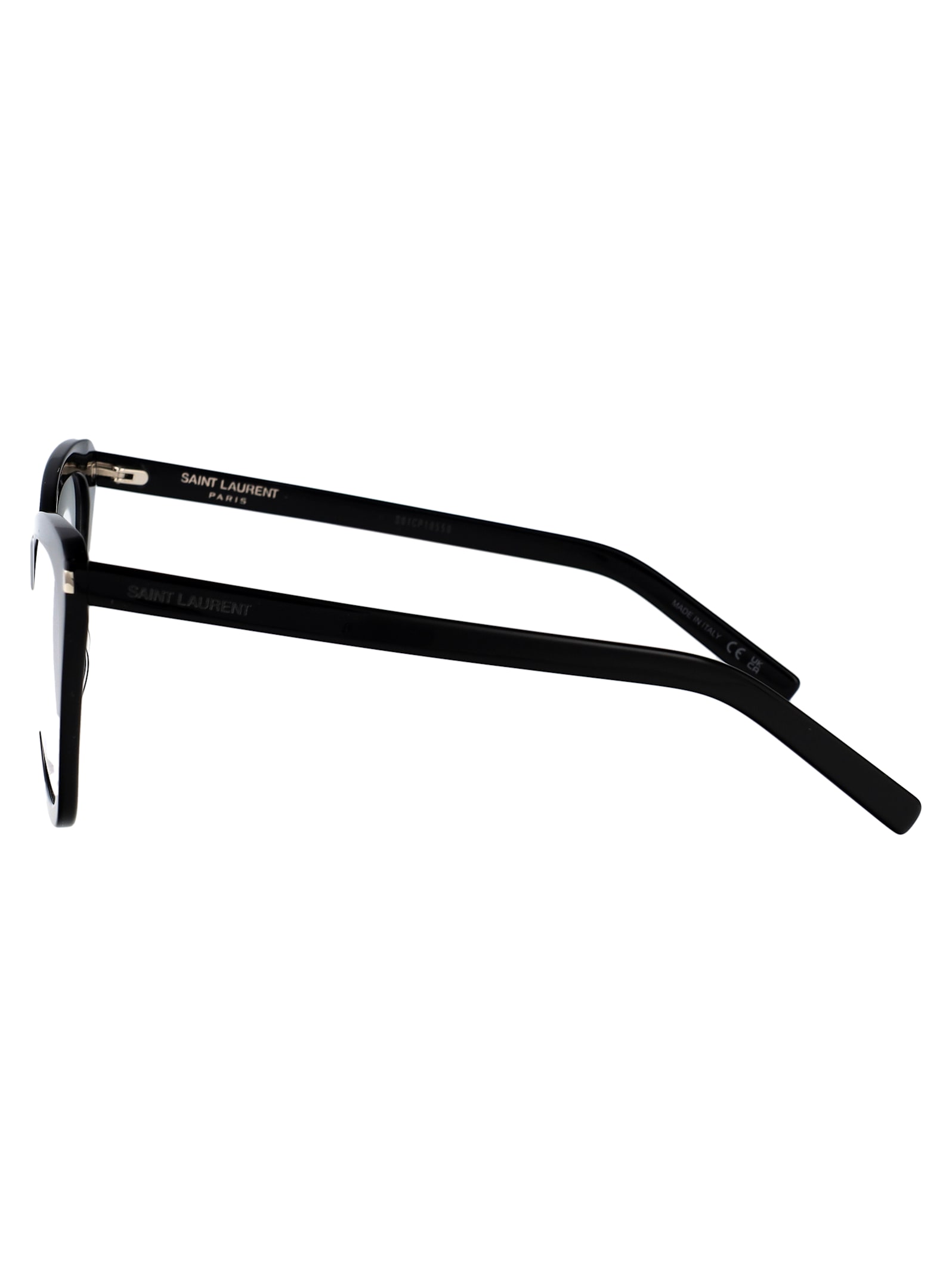 Saint Laurent Sl 548 Slim Opt Glasses In 001 Black Black Transparent