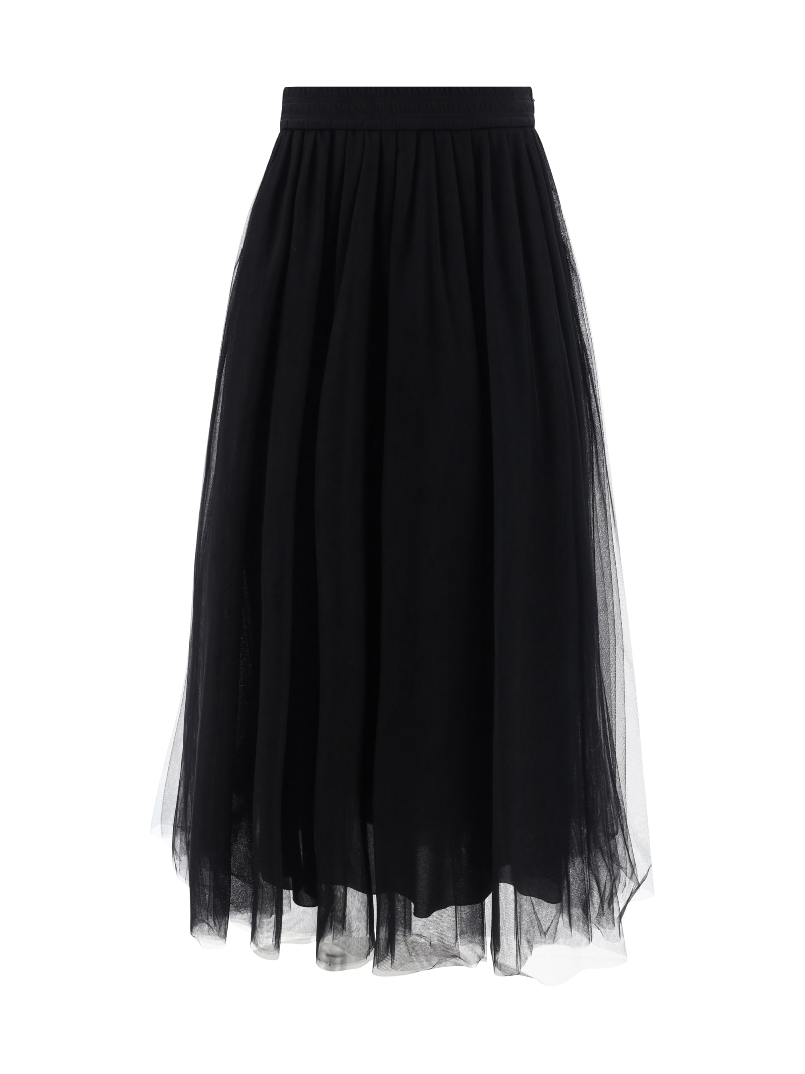 Shop Fabiana Filippi Long Skirt  In Black