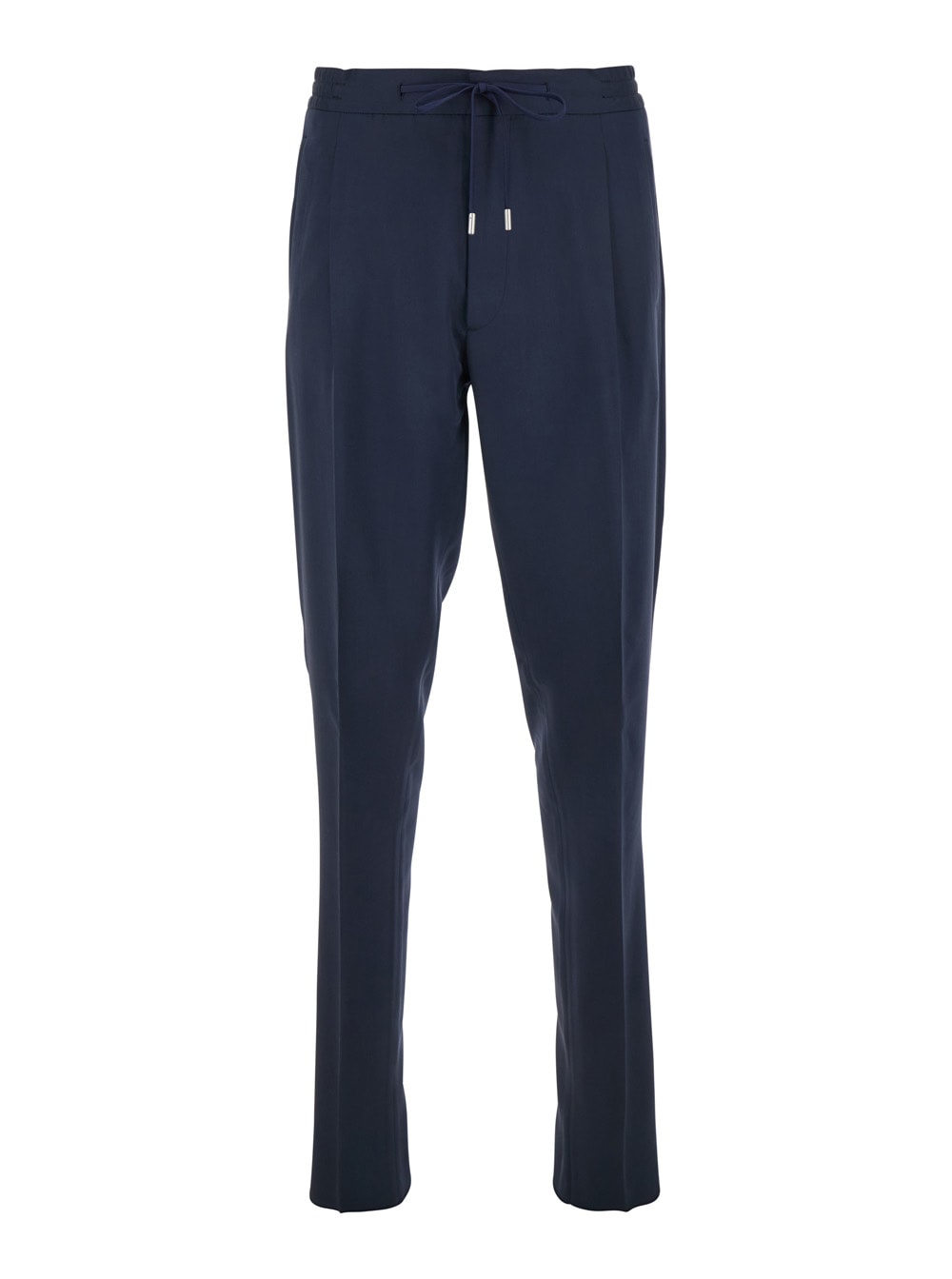 Lardini Blue Pants With Elastic Waist And Drawstring In Virgin Wool Man In Blu