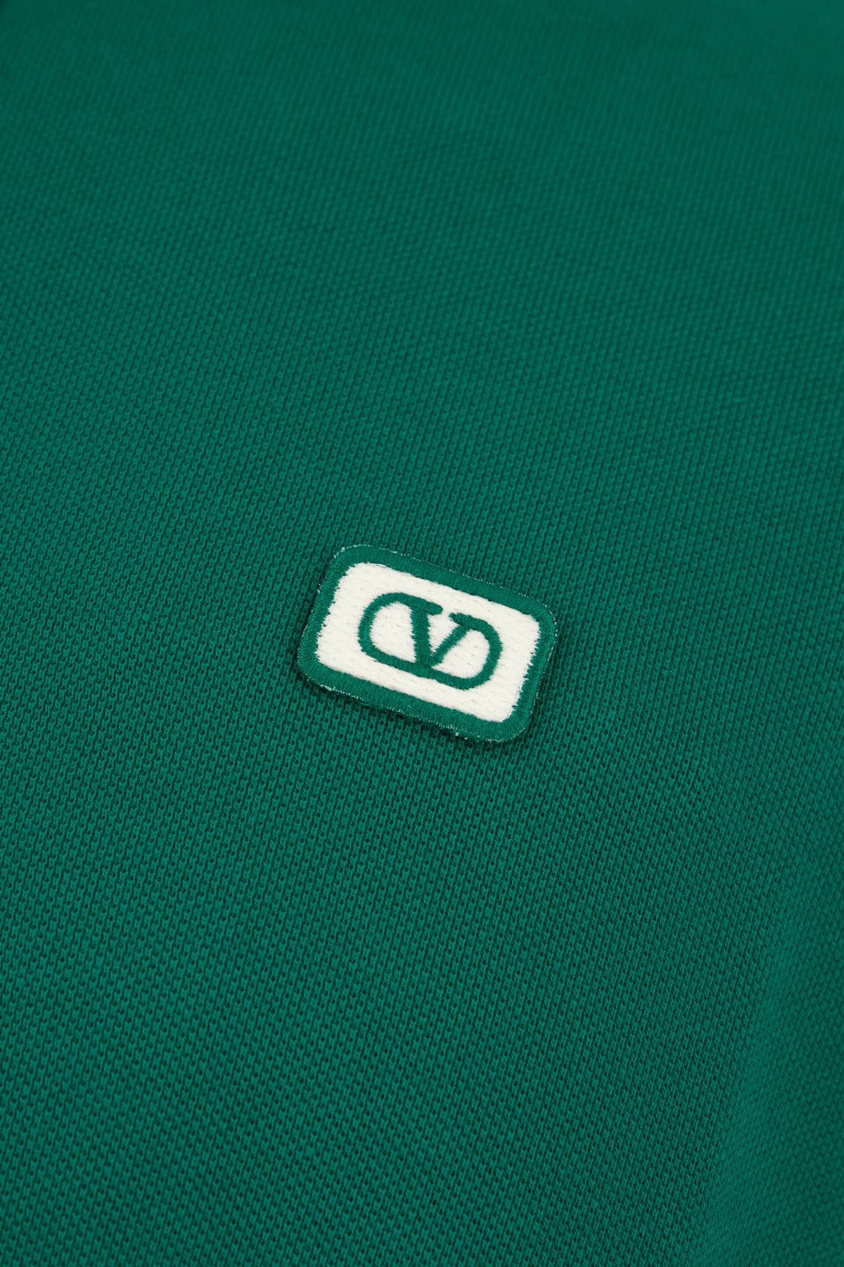Valentino Polo Jersey Regular Embroidered Dreamatic In Green