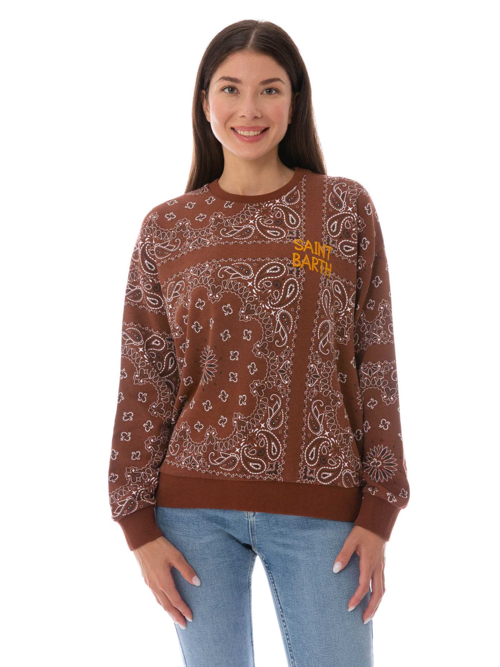 Mc2 Saint Barth Woman Sweatshirt With Bandanna Print