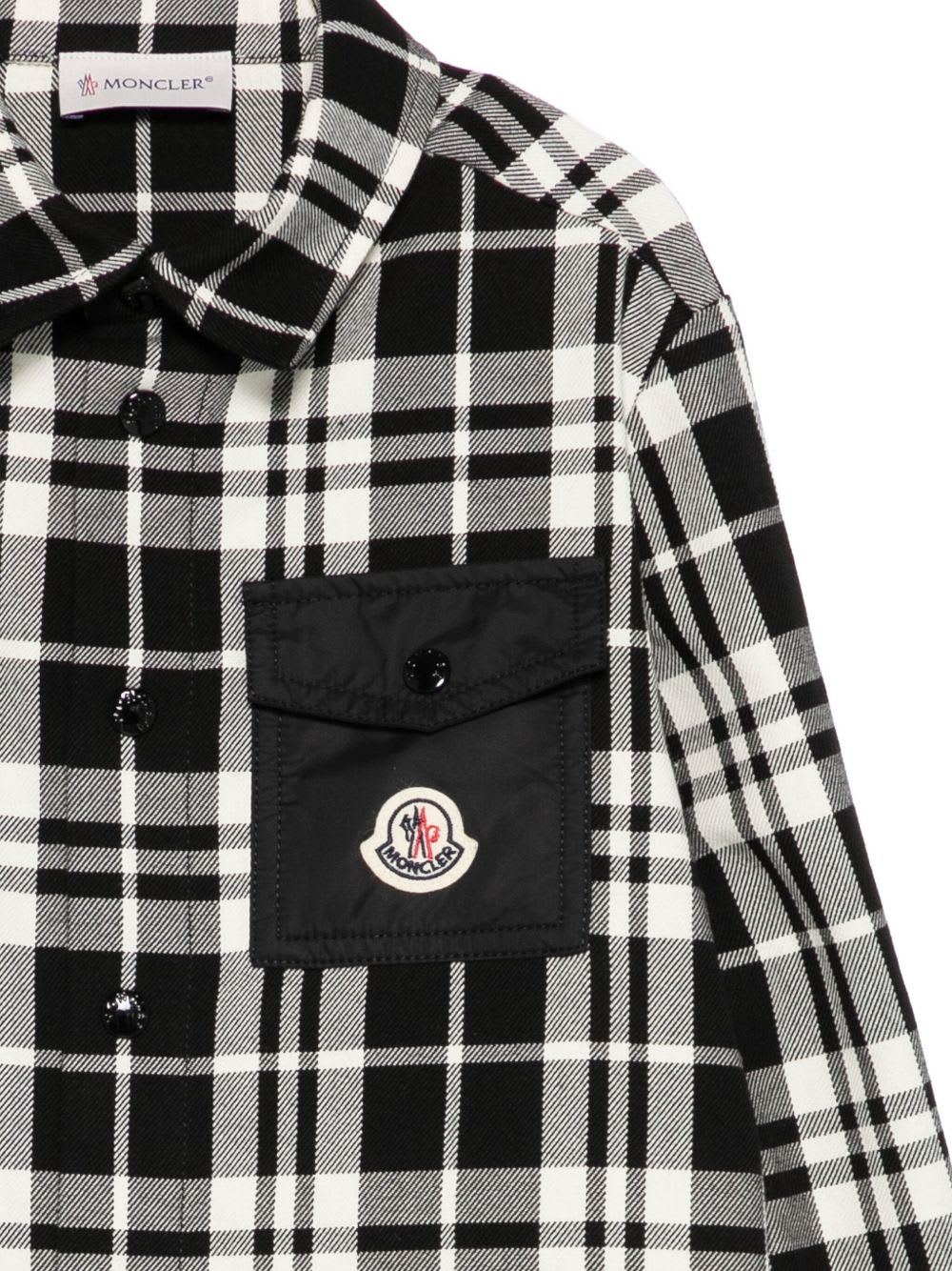 Moncler Black Shirt For Boy With Logo In Black