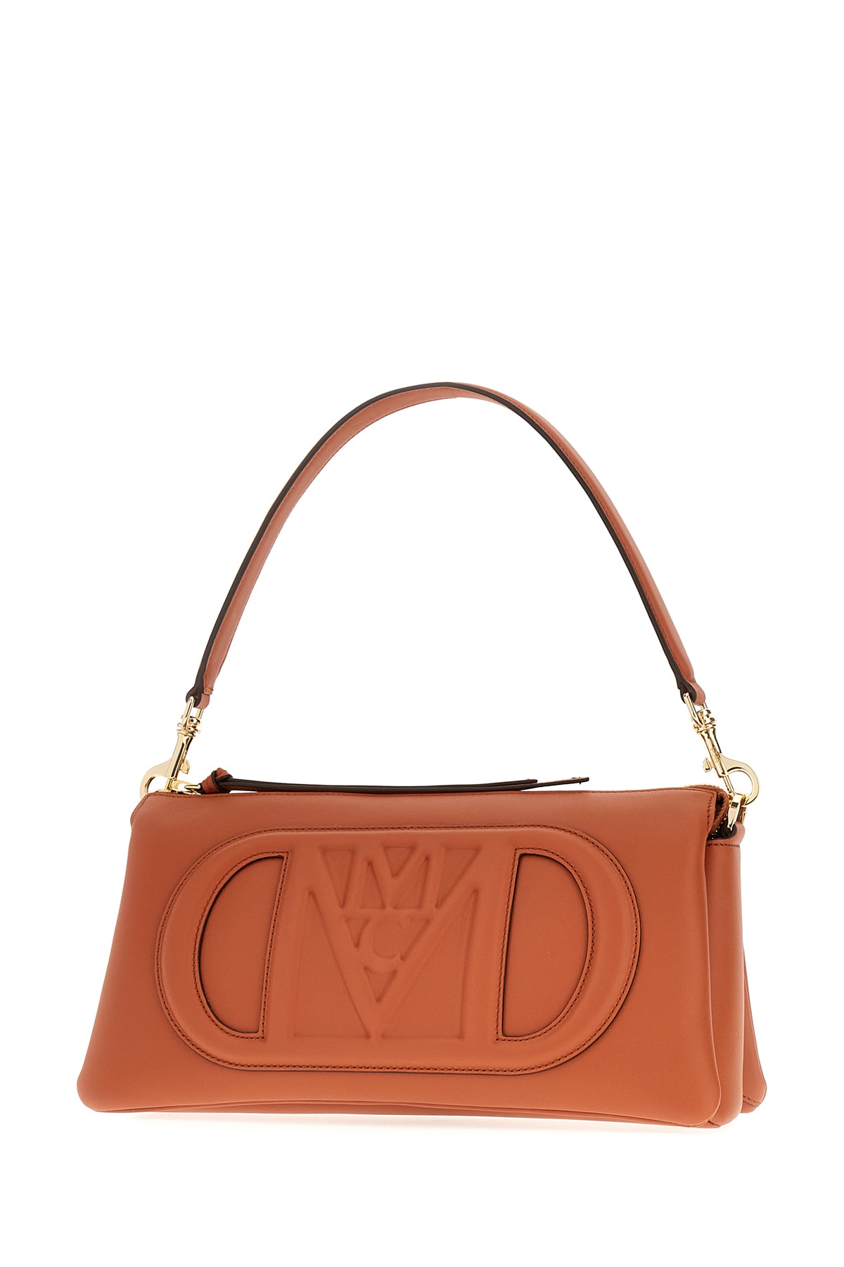 MCM CARAMEL LEATHER SMALL TRAVIA SHOULDER BAG 