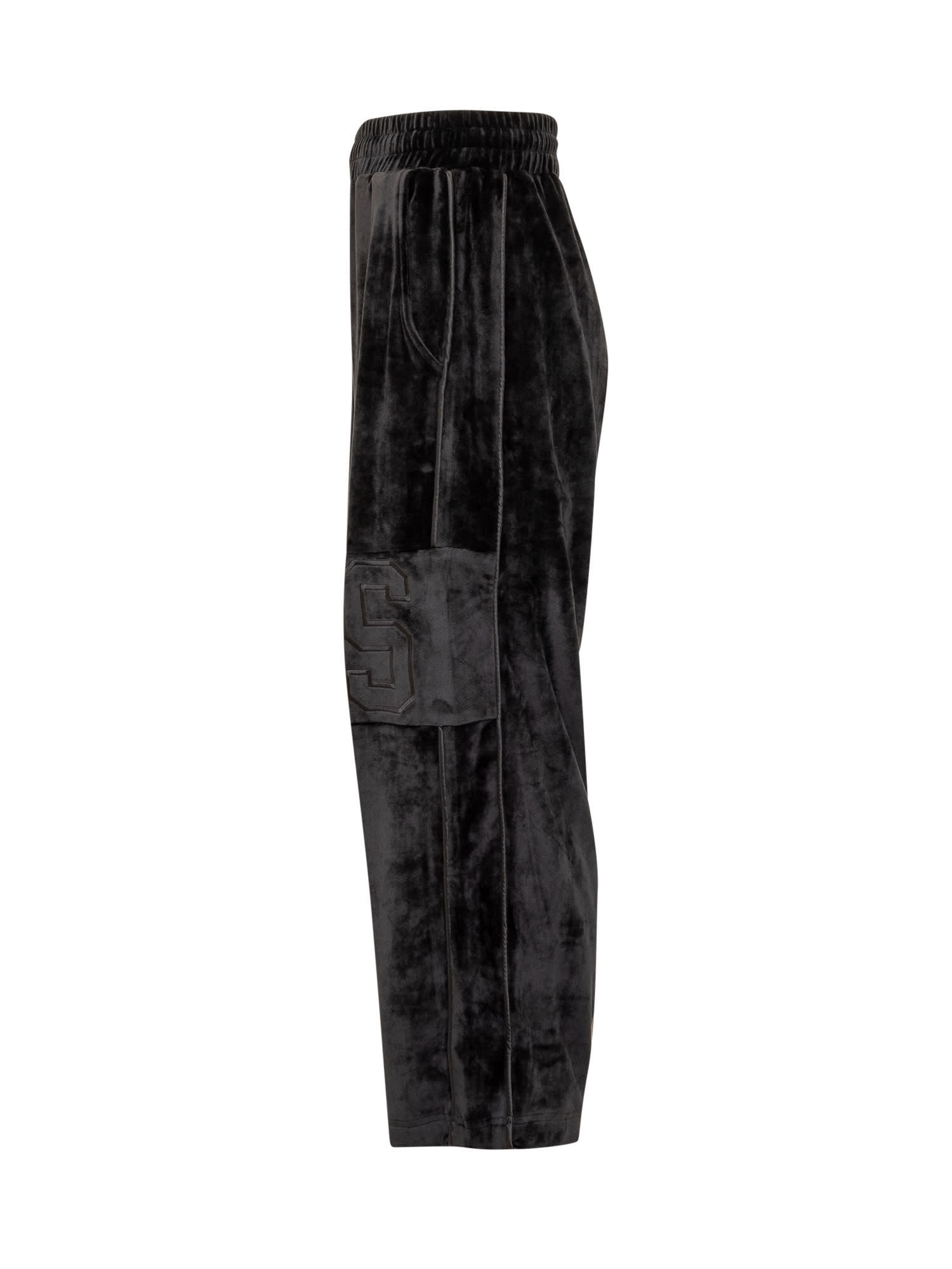 Shop Gcds Velvet Pants In Black