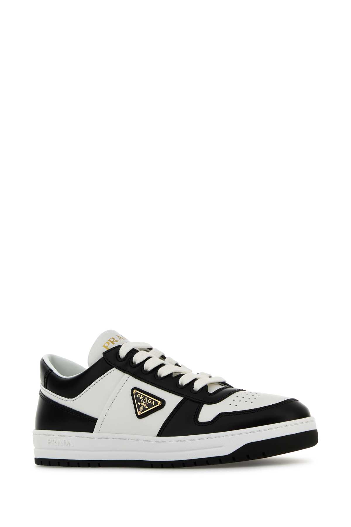 Prada Two-tone Leather Downtown Sneakers In Multi