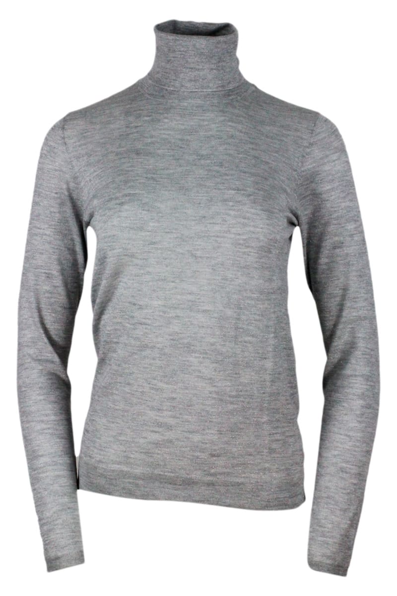 Brunello Cucinelli Lightweight Turtleneck Sweater In Cashmere And Silk